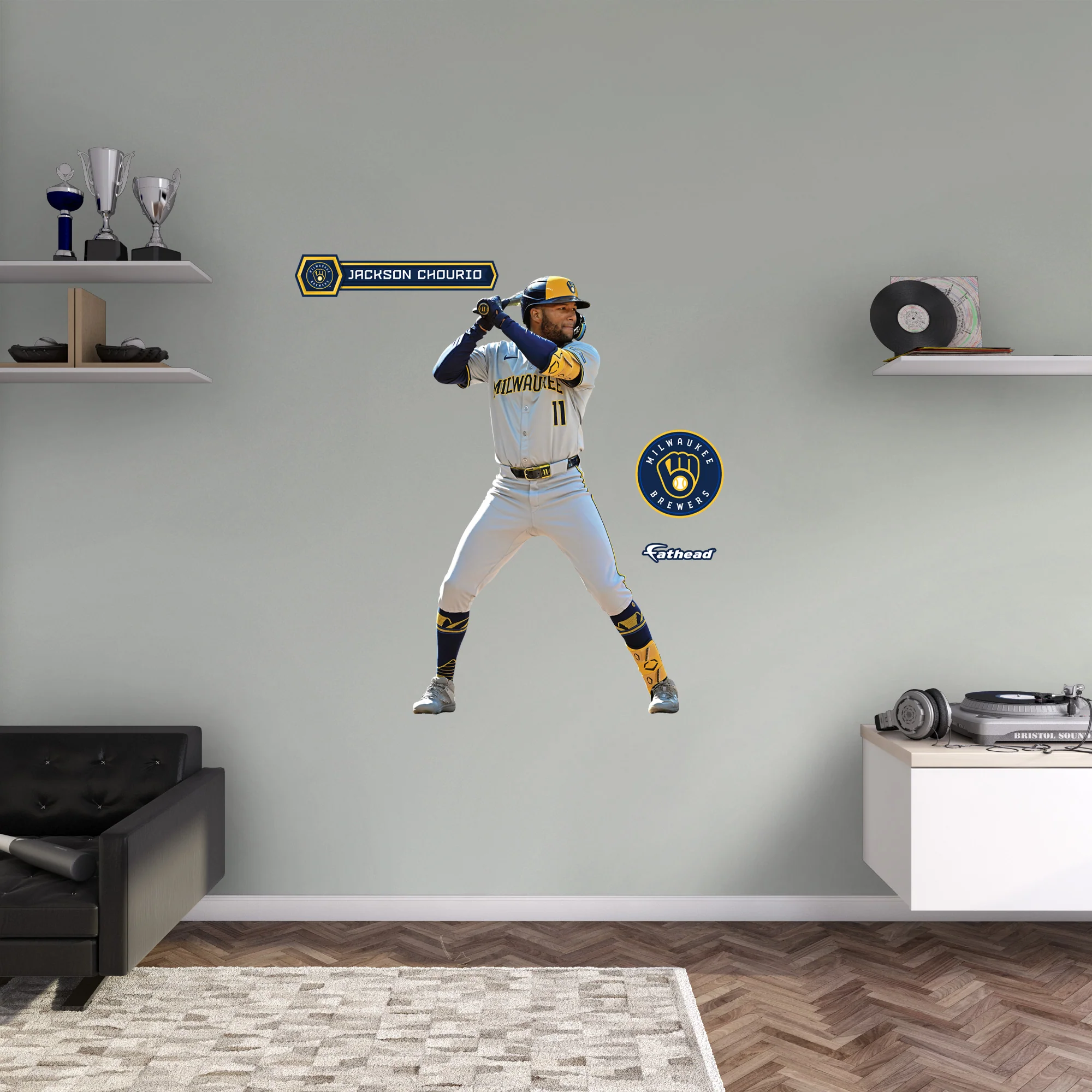 Jackson Chourio - RealBig Collection - Official MLB - Milwaukee Brewers - Reusable Vinyl Wall Decals - Image 5
