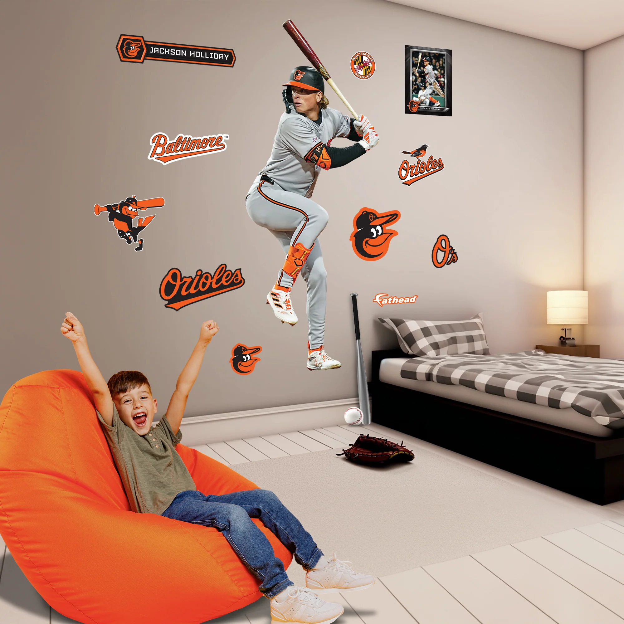 Jackson Holliday - RealBig Collection - Official MLB - Baltimore Orioles - Reusable Vinyl Wall Decals - Image 3