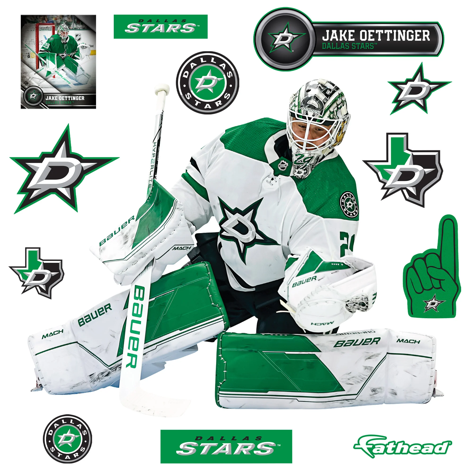 Jake Oettinger - RealBig Collection - Official NHL - Dallas Stars - Reusable Vinyl Wall Decals - Image 2