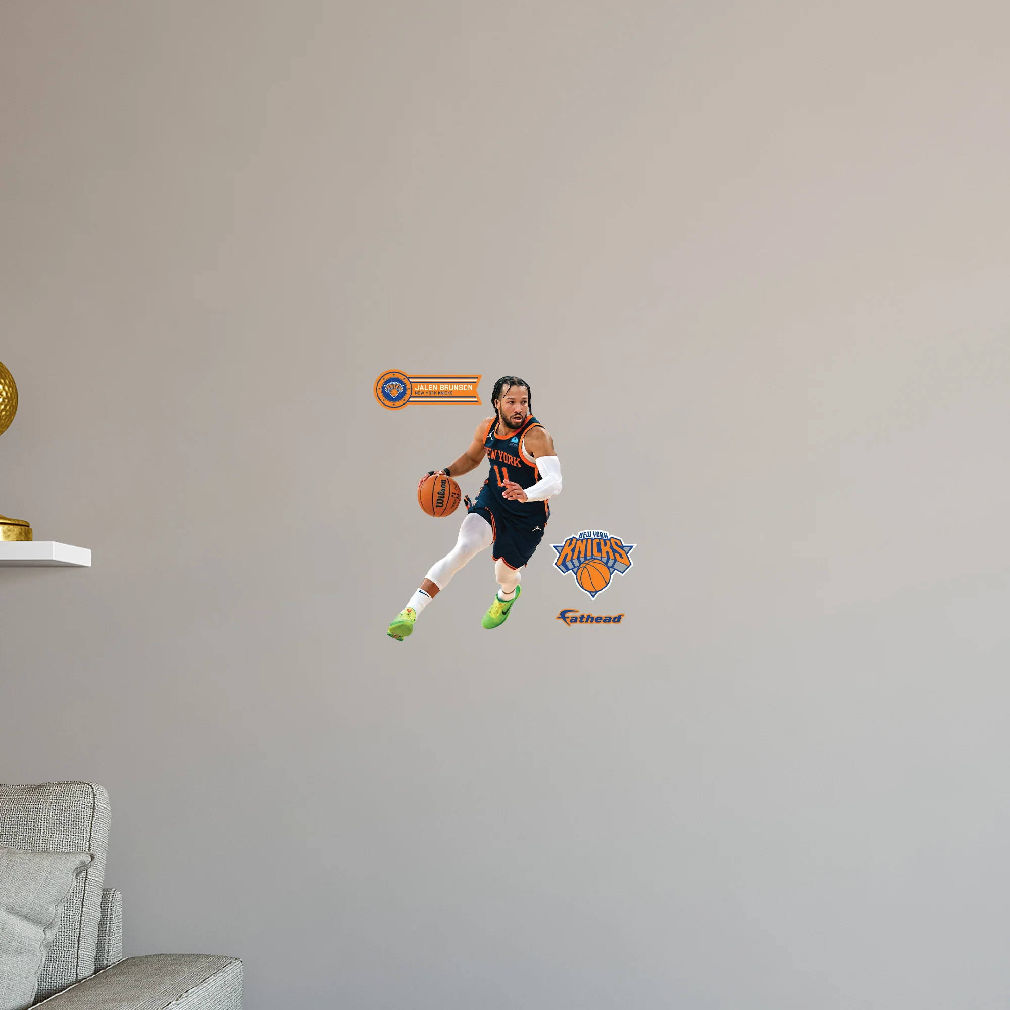Jalen Brunson - RealBig Statement Jersey Collection - Official NBA - New York Knicks - Reusable Vinyl Wall Decals - Image 7