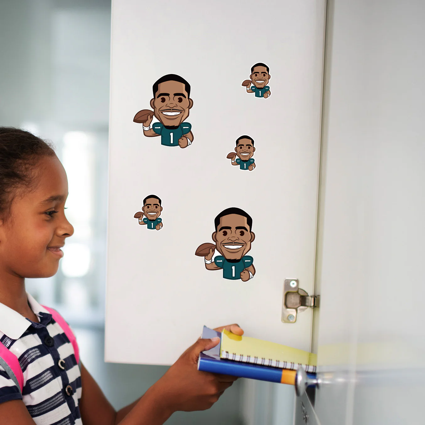 Jalen Hurts - 5 Emoji Minis (Mixed Sizes) - Official NFLPA - Philadelphia Eagles - Reusable Vinyl Decals - Image 2
