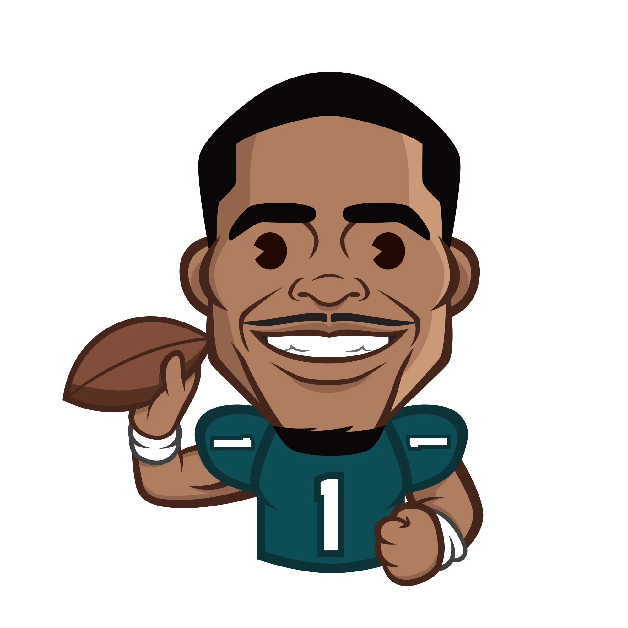 Jalen Hurts Emoji - Big Head - Official NFLPA - Philadelphia Eagles - Foam Core Cutout - Image 2