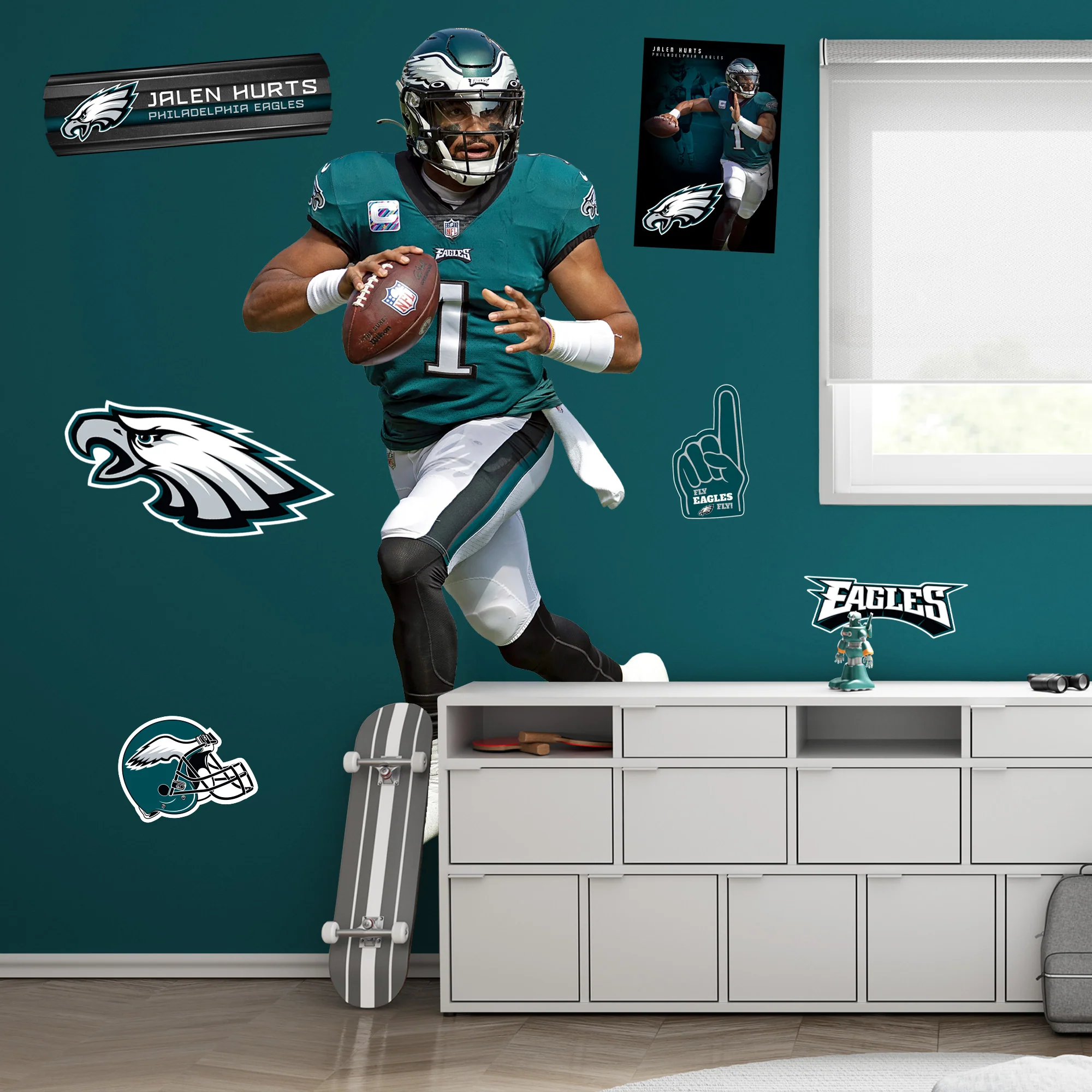 Jalen Hurts - RealBig No. 1 Collection - Official NFL - Philadelphia Eagles - Reusable Vinyl Wall Decals - Image 3