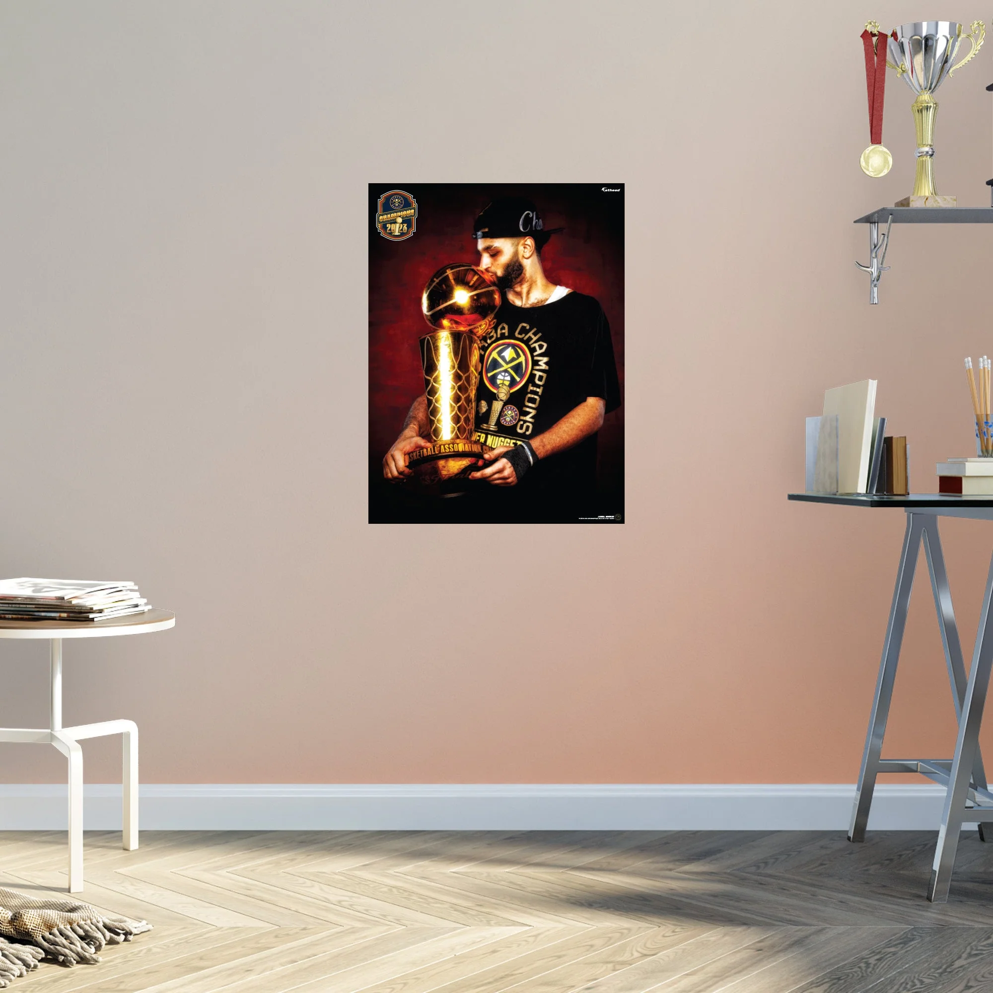 Jamal Murray - 2023 Trophy Kiss - Peel & Stick Poster - Official NBA - Denver Nuggets - Reusable Vinyl Wall Decal - Image 5