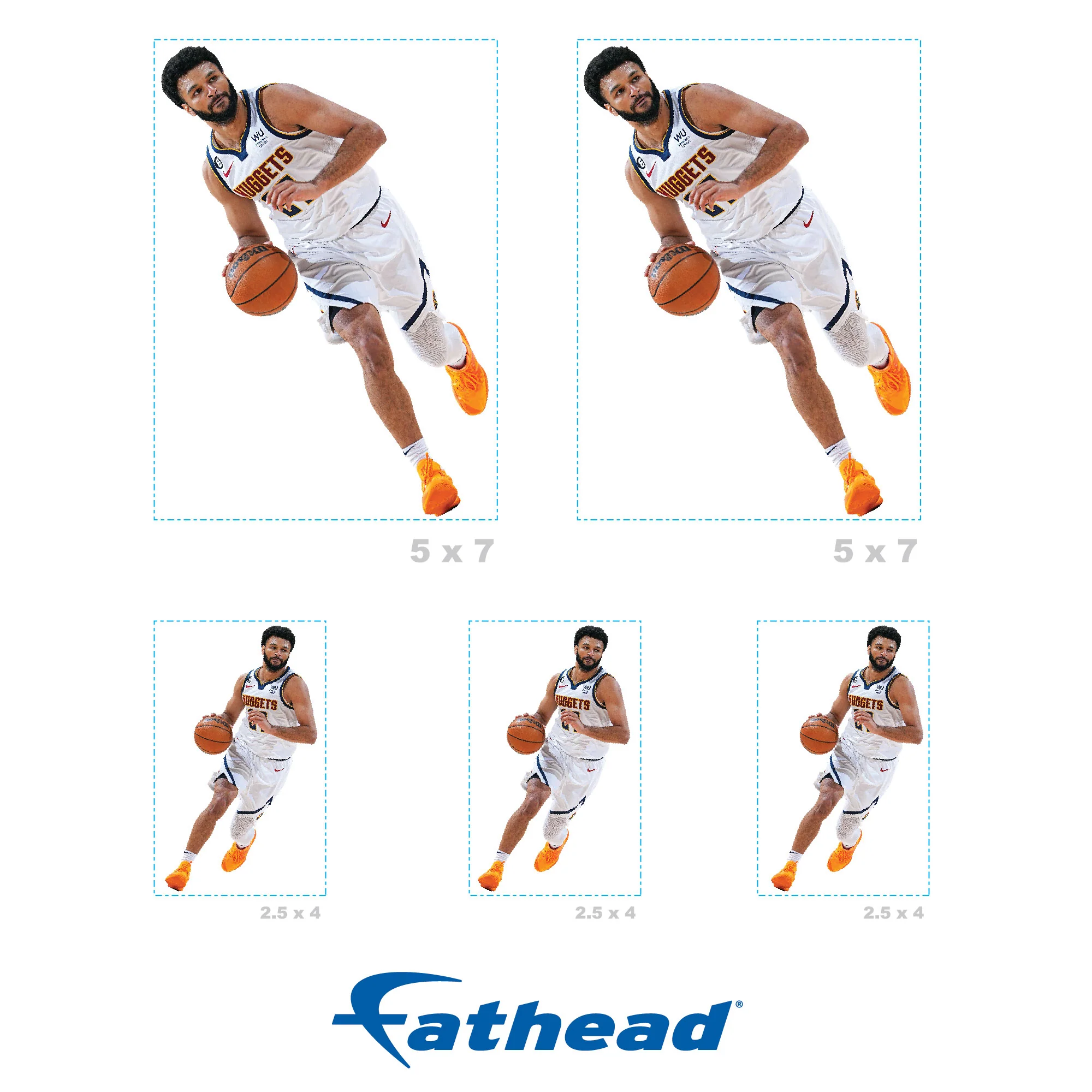 Jamal Murray - 5 Minis (Mixed Sizes) - Official NBA - Denver Nuggets - Reusable Vinyl Decals - Image 4