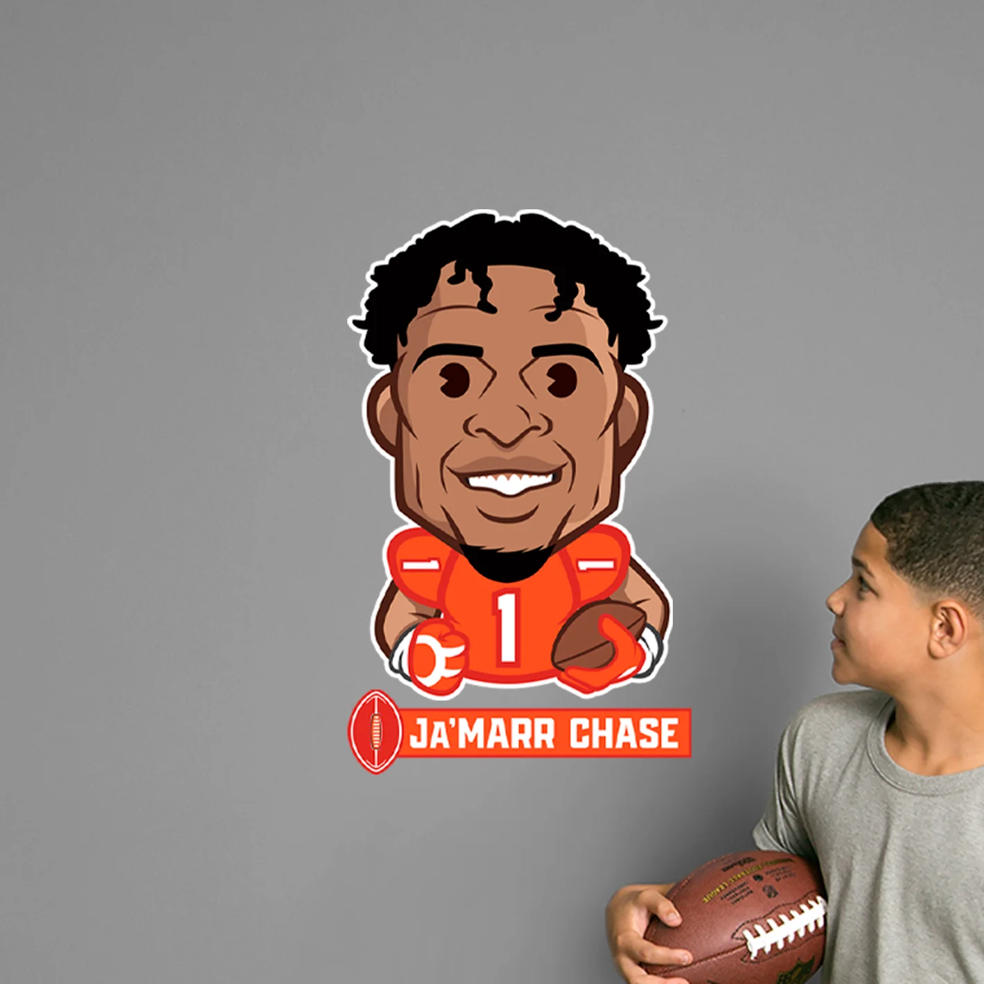 Ja'Marr Chase Emoji - RealBig Collection - Official NFLPA - Cincinnati Bengals - Reusable Vinyl Wall Decals - Image 6