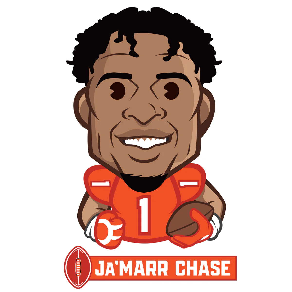Ja'Marr Chase Emoji - RealBig Collection - Official NFLPA - Cincinnati Bengals - Reusable Vinyl Wall Decals - Image 7
