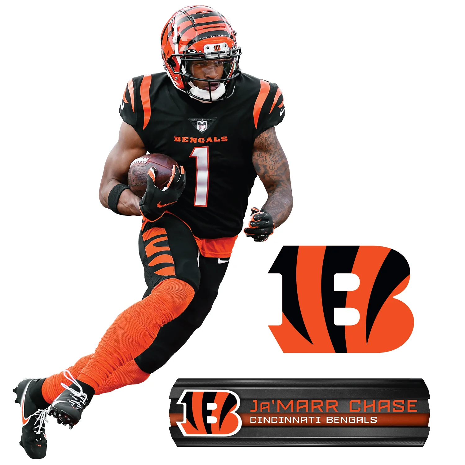 Ja'Marr Chase - RealBig Collection - Official NFL - Cincinnati Bengals - Reusable Vinyl Wall Decals #2 - Image 9