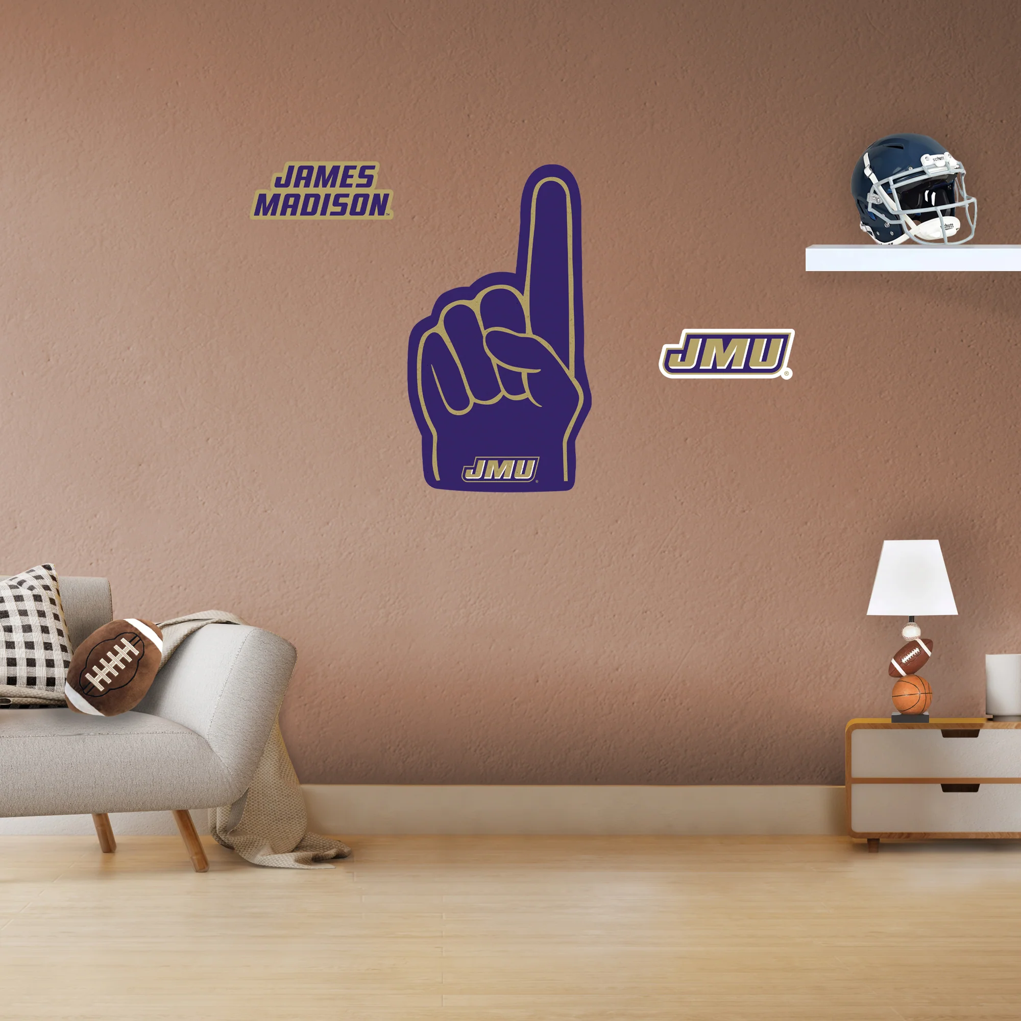 James Madison Dukes - RealBig Foam Finger Collection - Official NCAA - Reusable Vinyl Wall Decals - Image 7