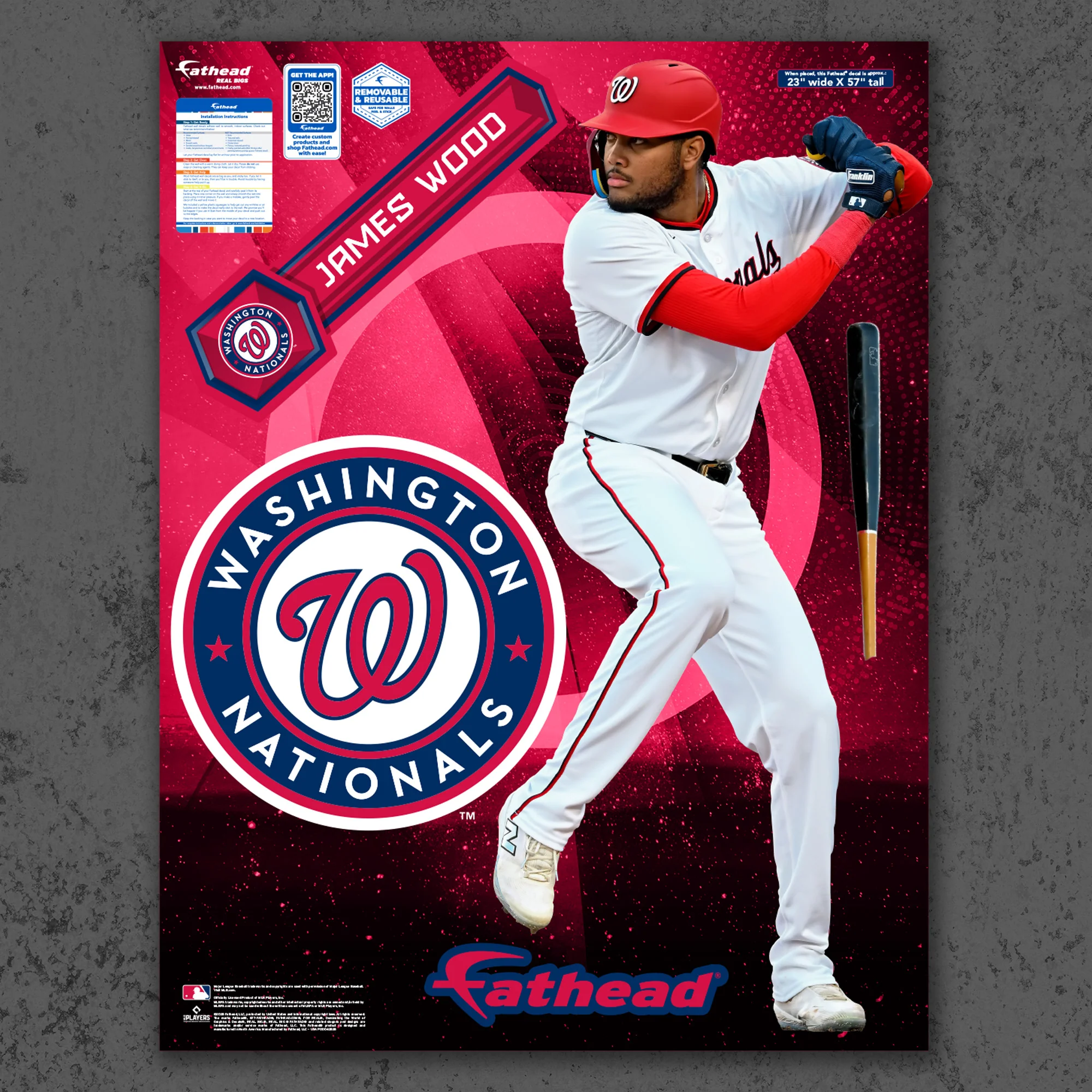 James Wood - RealBig Collection - Official MLB - Washington Nationals - Reusable Vinyl Wall Decals - Image 5