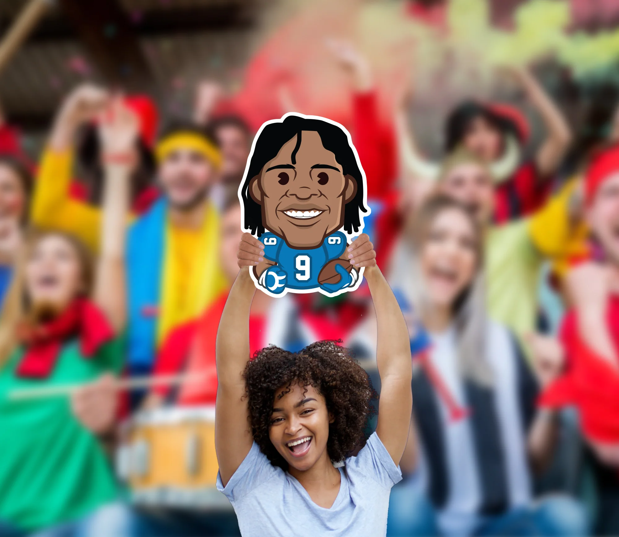 Jameson Williams Emoji - Big Head - Official NFLPA - Detroit Lions - Foam Core Cutout - Image 3