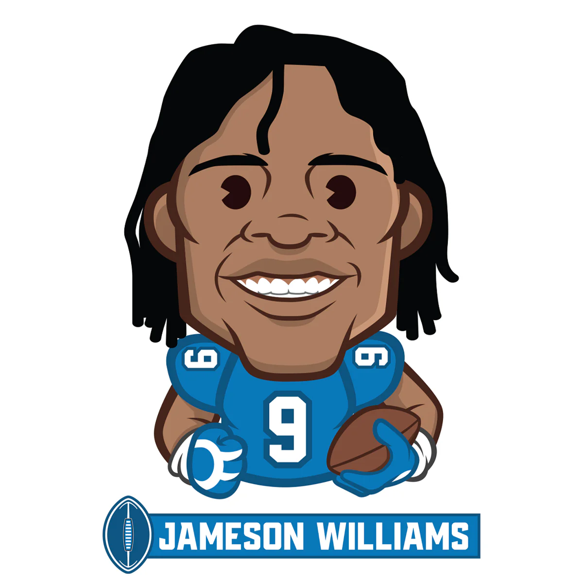 Jameson Williams Emoji - RealBig Collection - Official NFLPA - Detroit Lions - Reusable Vinyl Wall Decals - Image 2