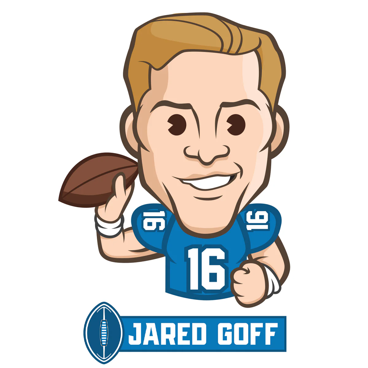 Jared Goff Emoji - RealBig Collection - Official NFLPA - Detroit Lions - Reusable Vinyl Wall Decals - Image 3