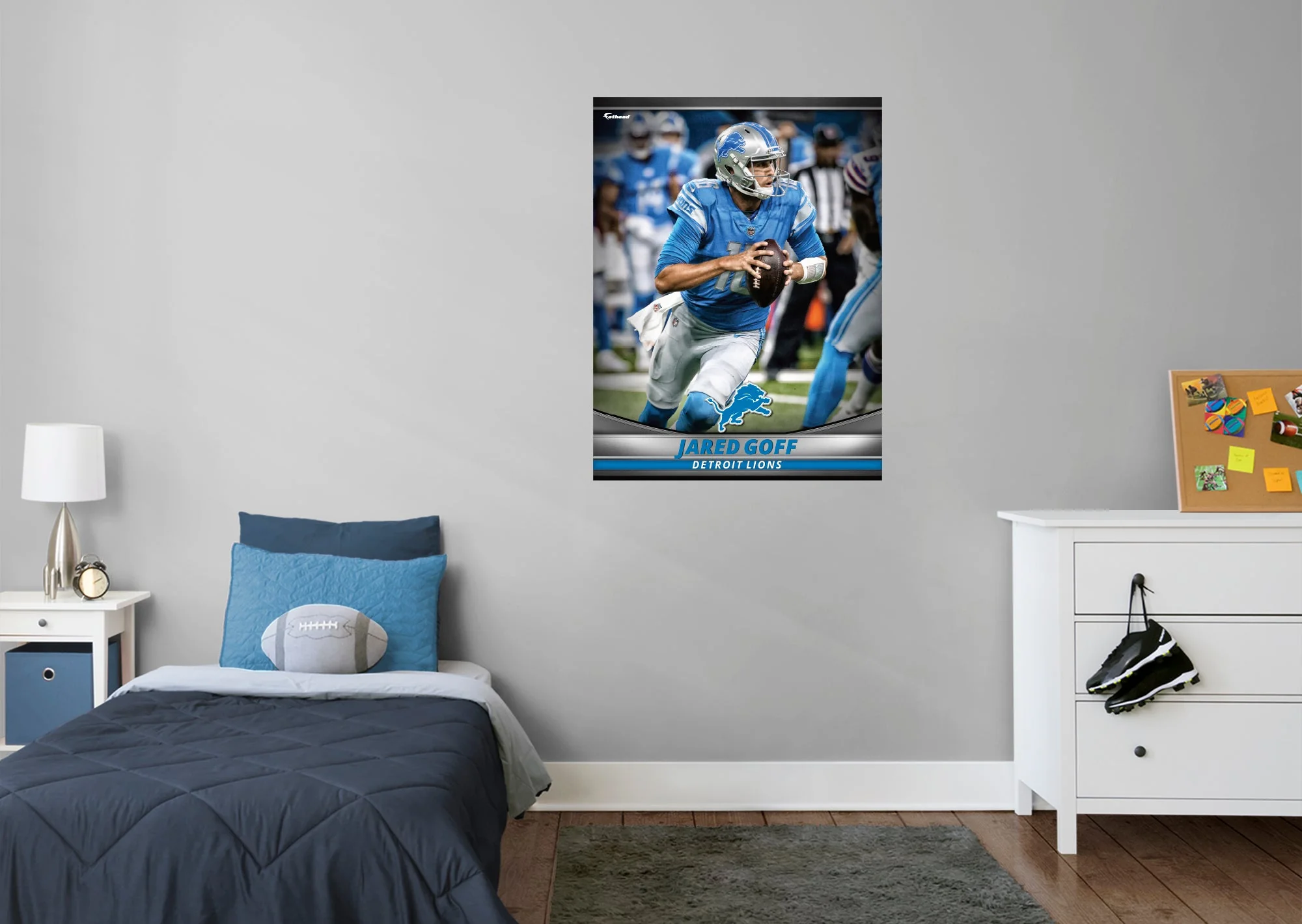 Jared Goff - GameStars Series - Peel & Stick Poster - Official NFL - Detroit Lions - Reusable Vinyl Wall Decal - Image 4