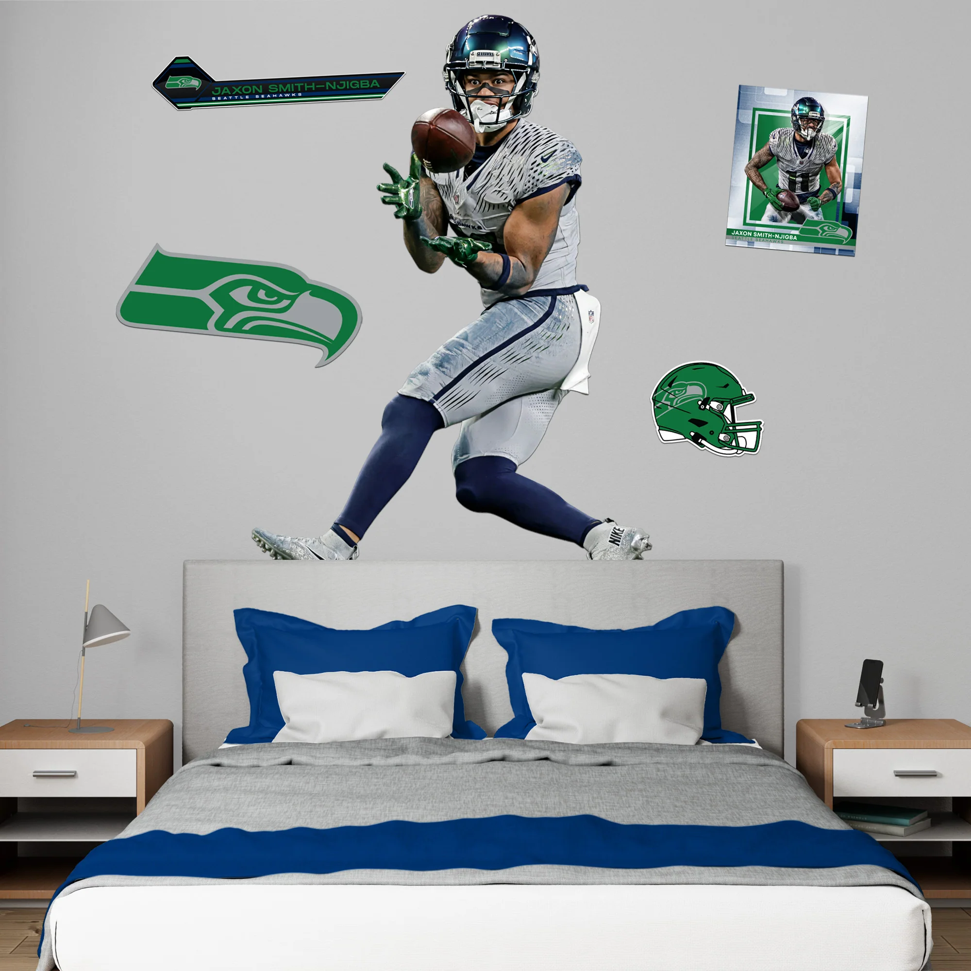 Jaxon Smith-Njigba - RealBig Rivalry Uniform Collection - Official NFL - Seattle Seahawks - Reusable Vinyl Wall Decals