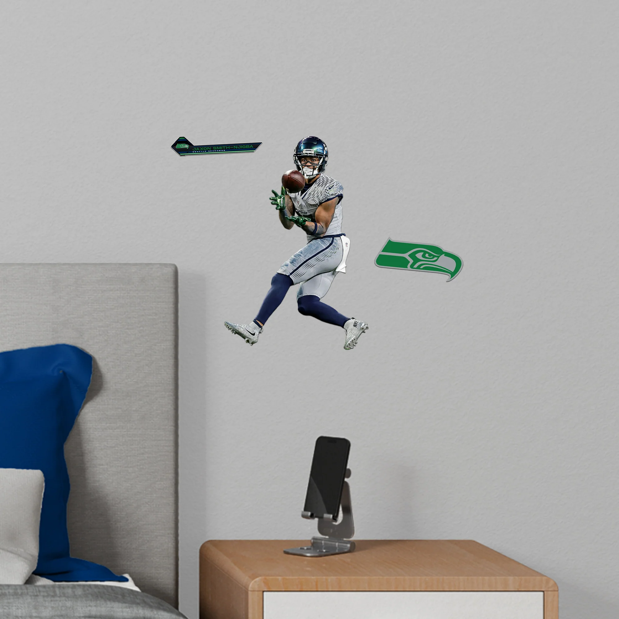 Jaxon Smith-Njigba - RealBig Rivalry Uniform Collection - Official NFL - Seattle Seahawks - Reusable Vinyl Wall Decals - Image 7