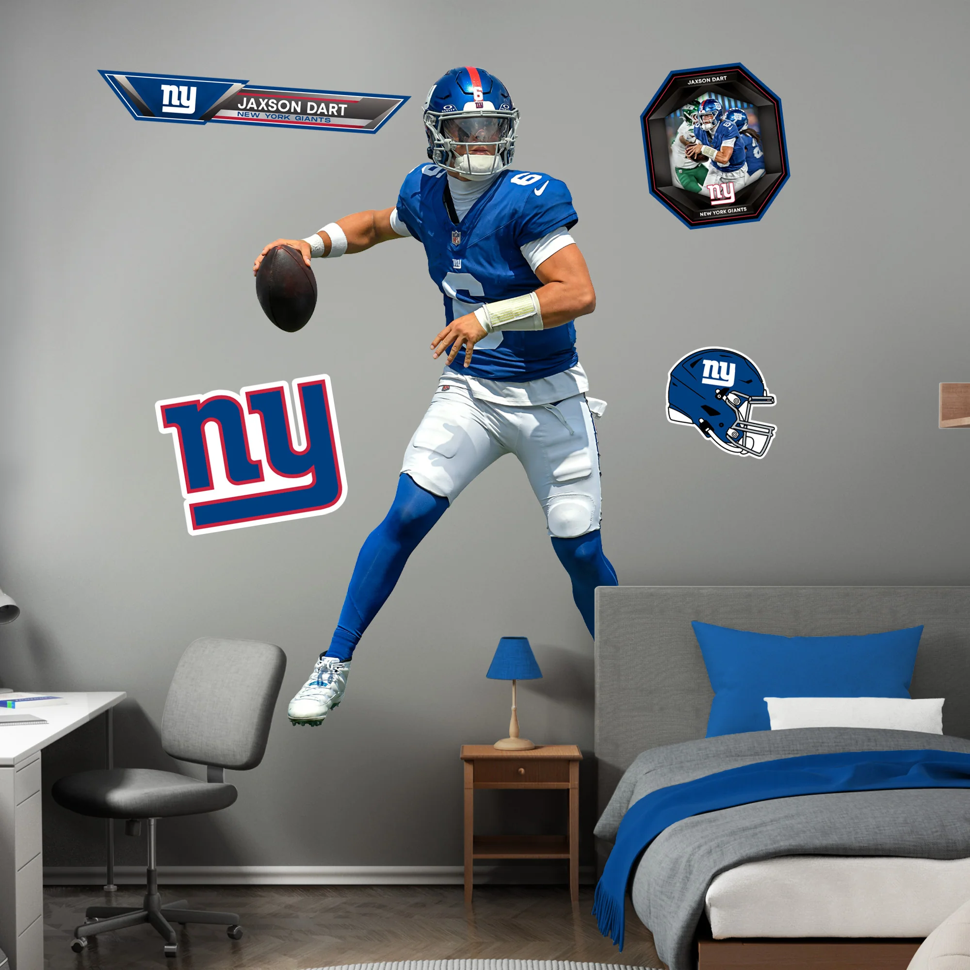 Jaxson Dart - RealBig Collection - Official NFL - New York Giants - Reusable Vinyl Wall Decals