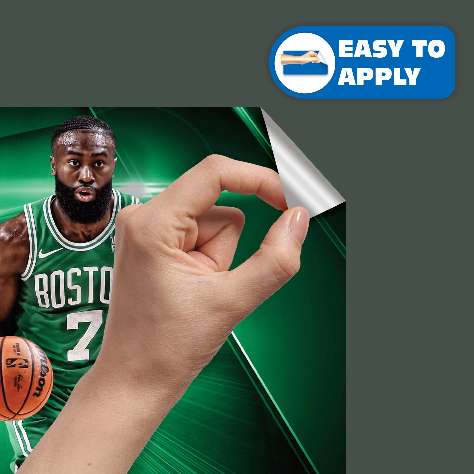 Jaylen Brown Dunk - RealBig Collection - Official NBA - Boston Celtics - Reusable Vinyl Wall Decals - Image 3