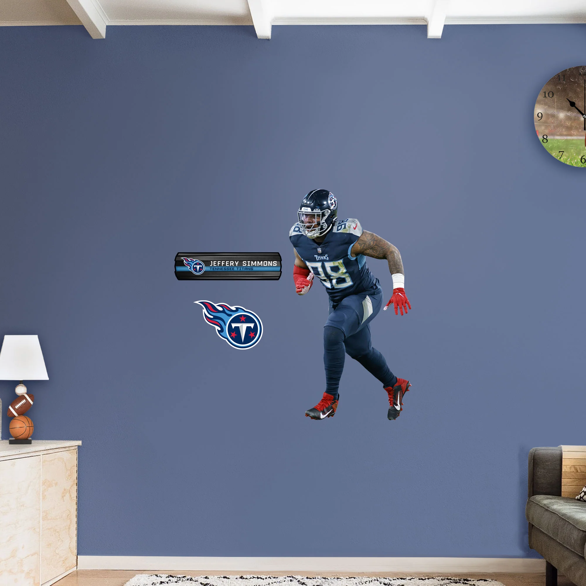 Jeffery Simmons - RealBig Collection - Official NFL - Tennessee Titans - Reusable Vinyl Wall Decals - Image 3