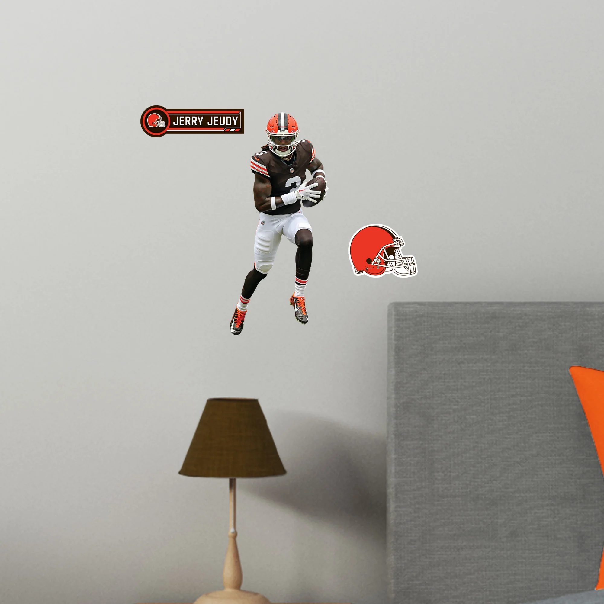 Jerry Jeudy - Realbig Collection - Official NFL - Cleveland Browns - Reusable Vinyl Wall Decals - Image 6