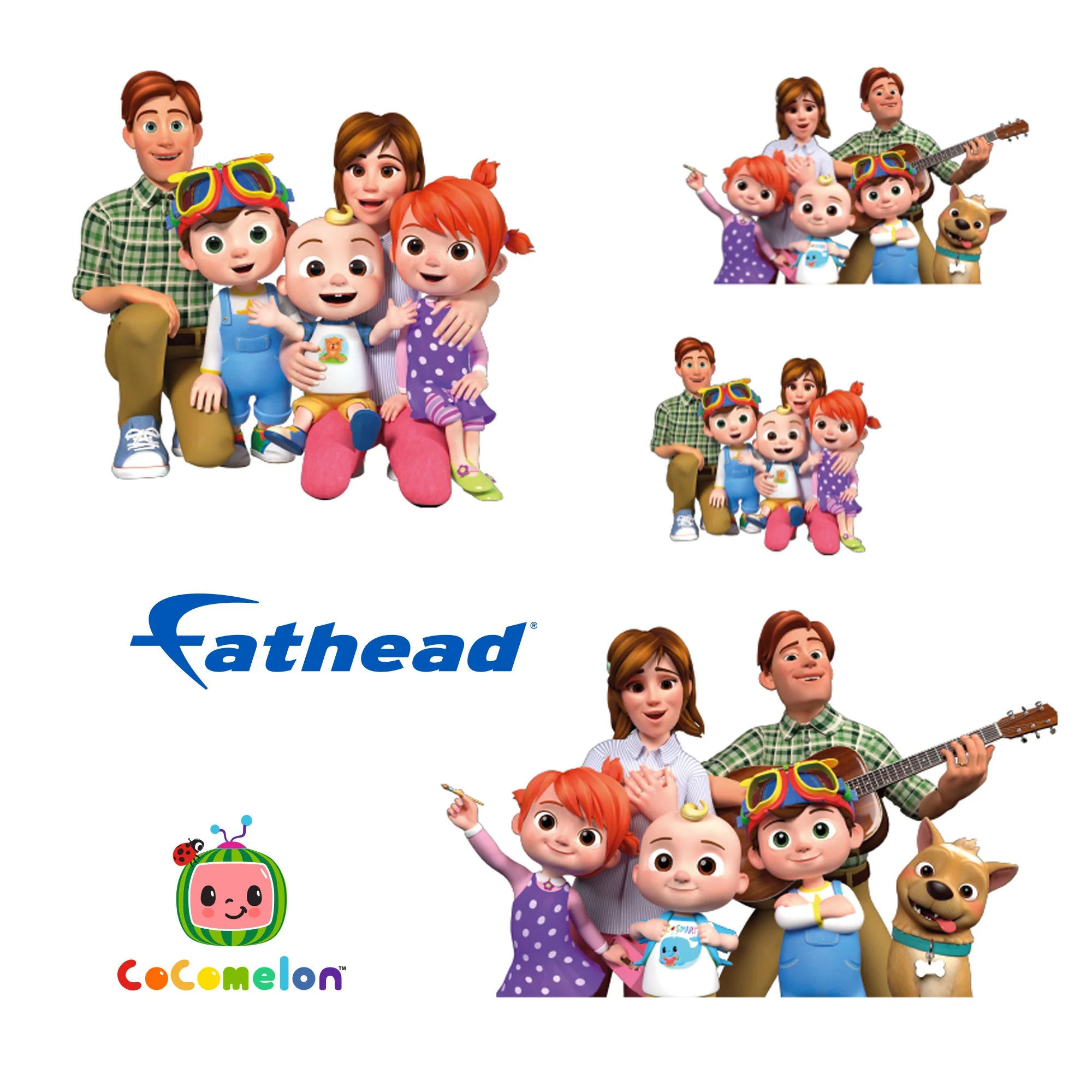 JJ - 5 Character Minis (Mixed Sizes) - Official CoComelon - Family - Reusable Vinyl Decals - Image 3