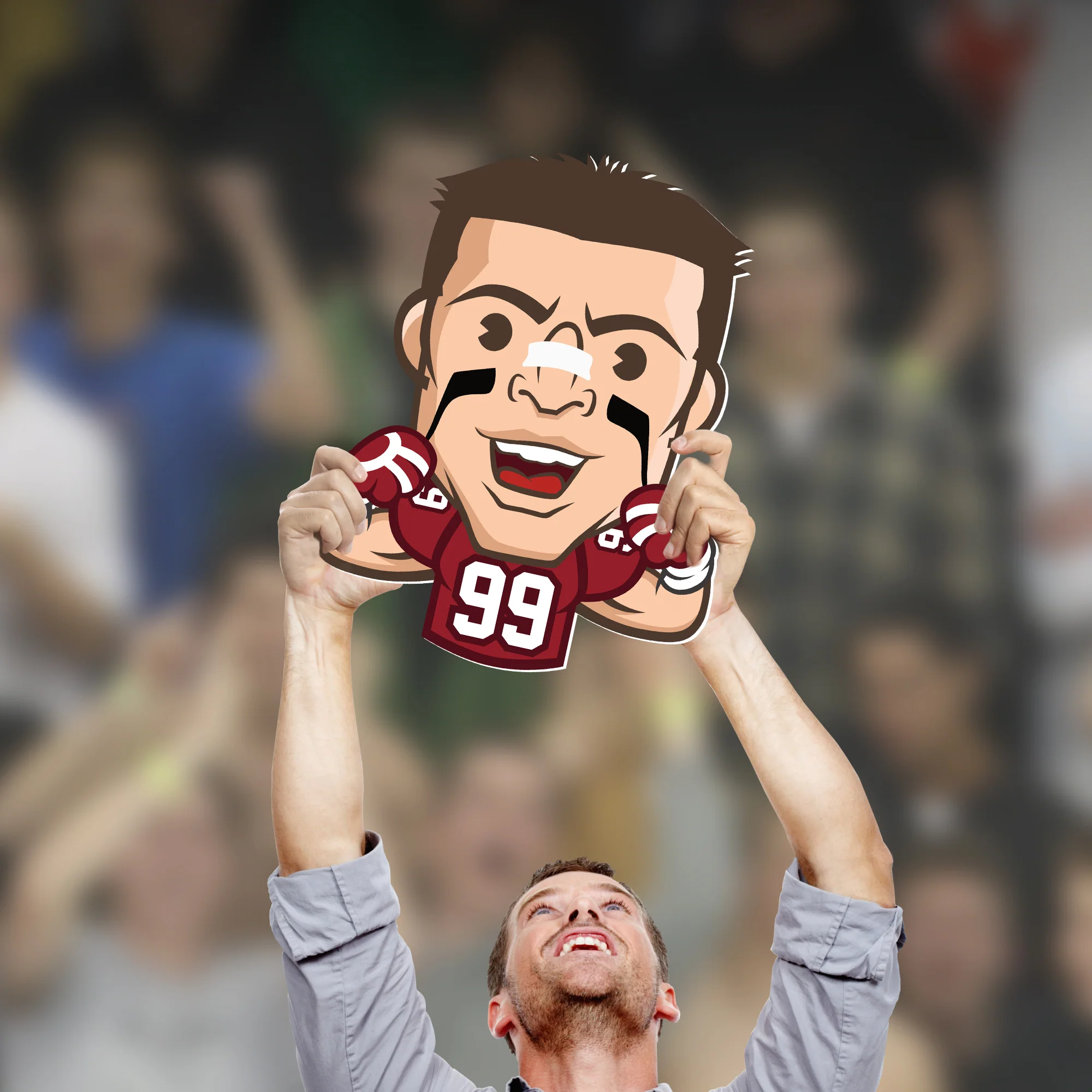 J.J. Watt Emoji - Big Head - Official NFL - Arizona Cardinals - Foam Core Cutout