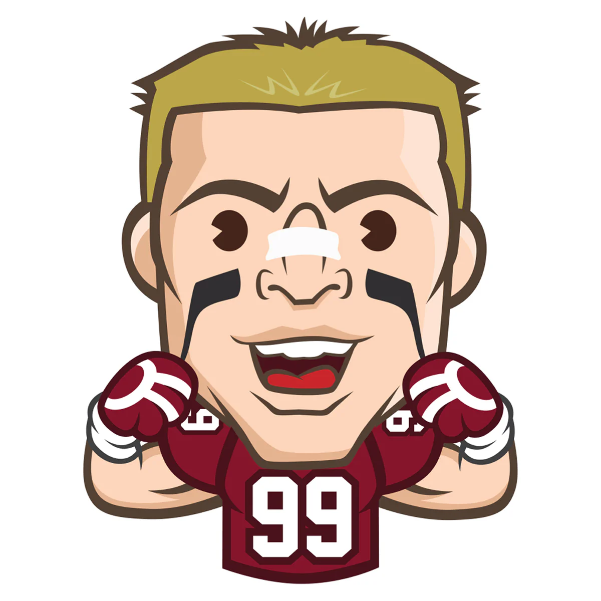 J.J. Watt Emoji - RealBig Collection - Official NFLPA - Arizona Cardinals - Reusable Vinyl Wall Decals - Image 2