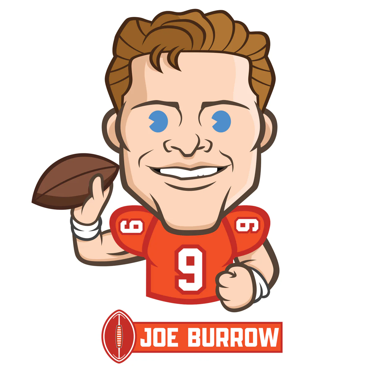 Joe Burrow Emoji - RealBig Collection - Official NFLPA - Cincinnati Bengals - Reusable Vinyl Wall Decals - Image 7