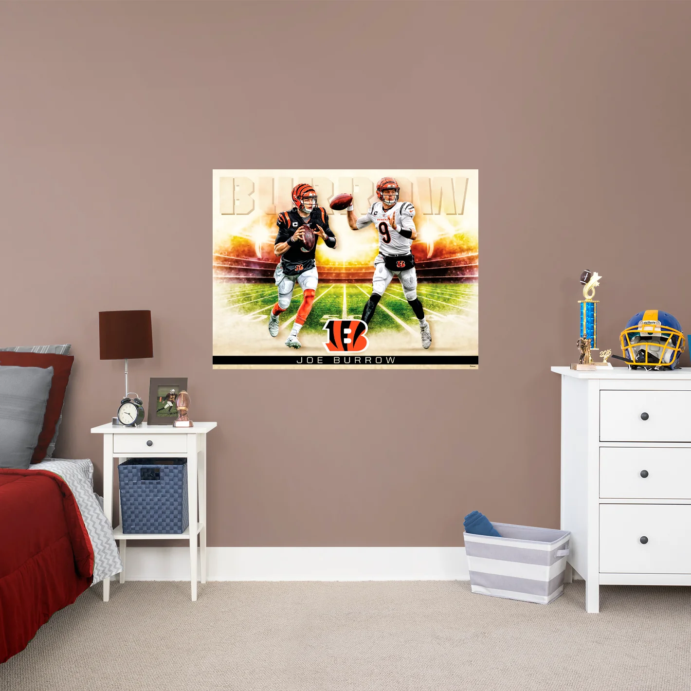 Joe Burrow - Icon Series - Peel & Stick Poster - Official NFL - Cincinnati Bengals - Reusable Vinyl Wall Decal - Image 2