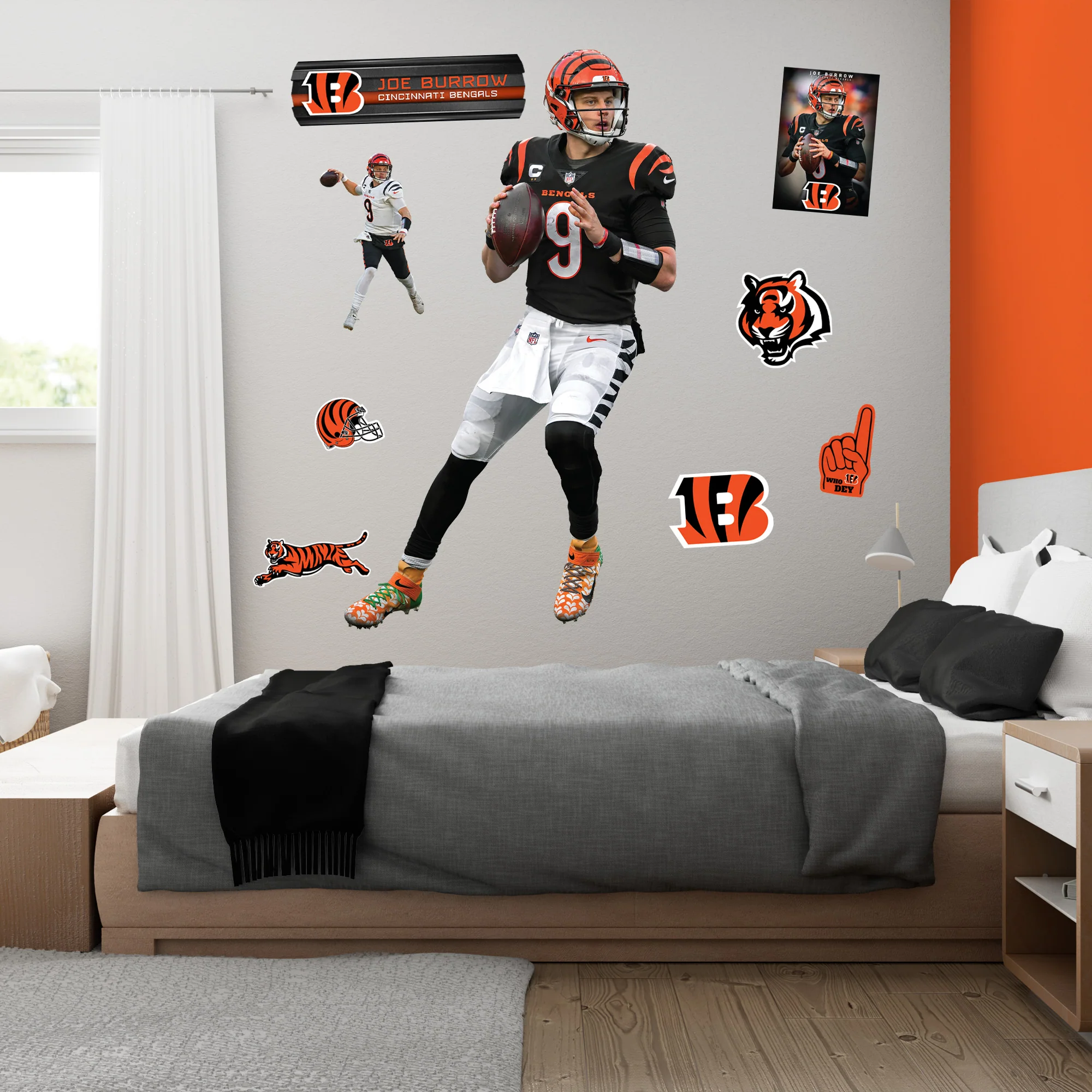 Joe Burrow - RealBig Pocket Precision Collection - Official NFL - Cincinnati Bengals - Reusable Vinyl Wall Decals - Image 3