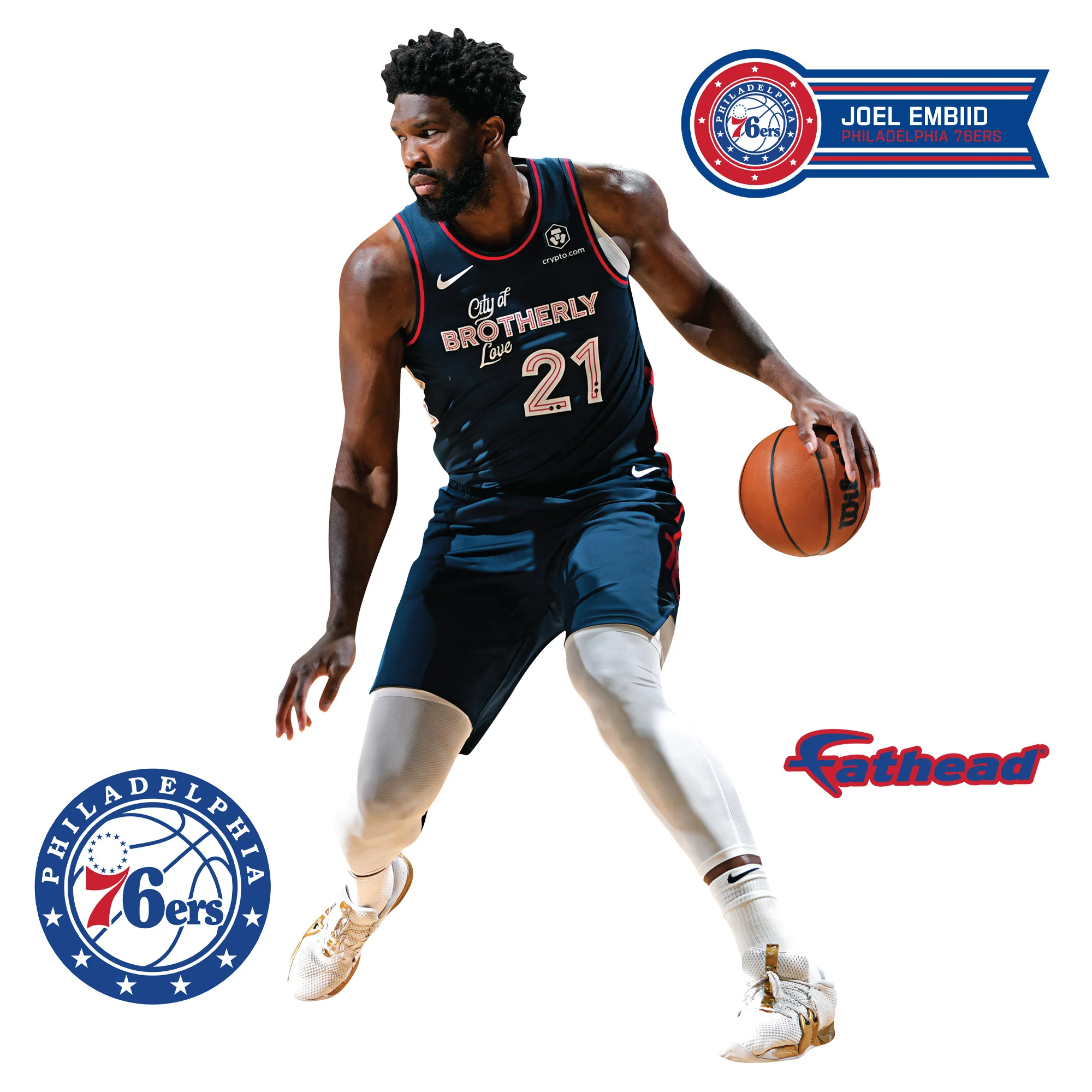 Joel Embiid - RealBig City Jersey Collection - Official NBA - Philadelphia 76ers - Reusable Vinyl Wall Decals #3 - Image 9