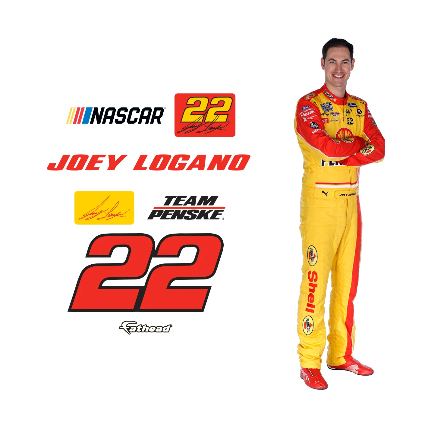 Joey Logano - RealBig Driver Collection - Official NASCAR - Reusable Vinyl Wall Decals - Image 10