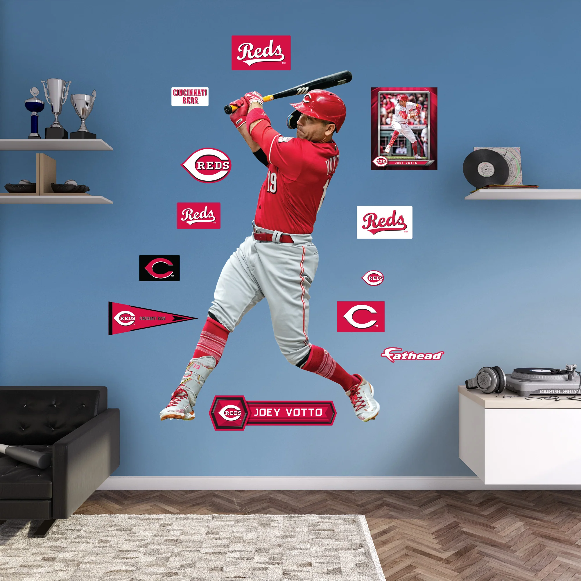 Joey Votto - RealBig Collection - Official MLB - Cincinnati Reds - Reusable Vinyl Wall Decals #2 - Image 3