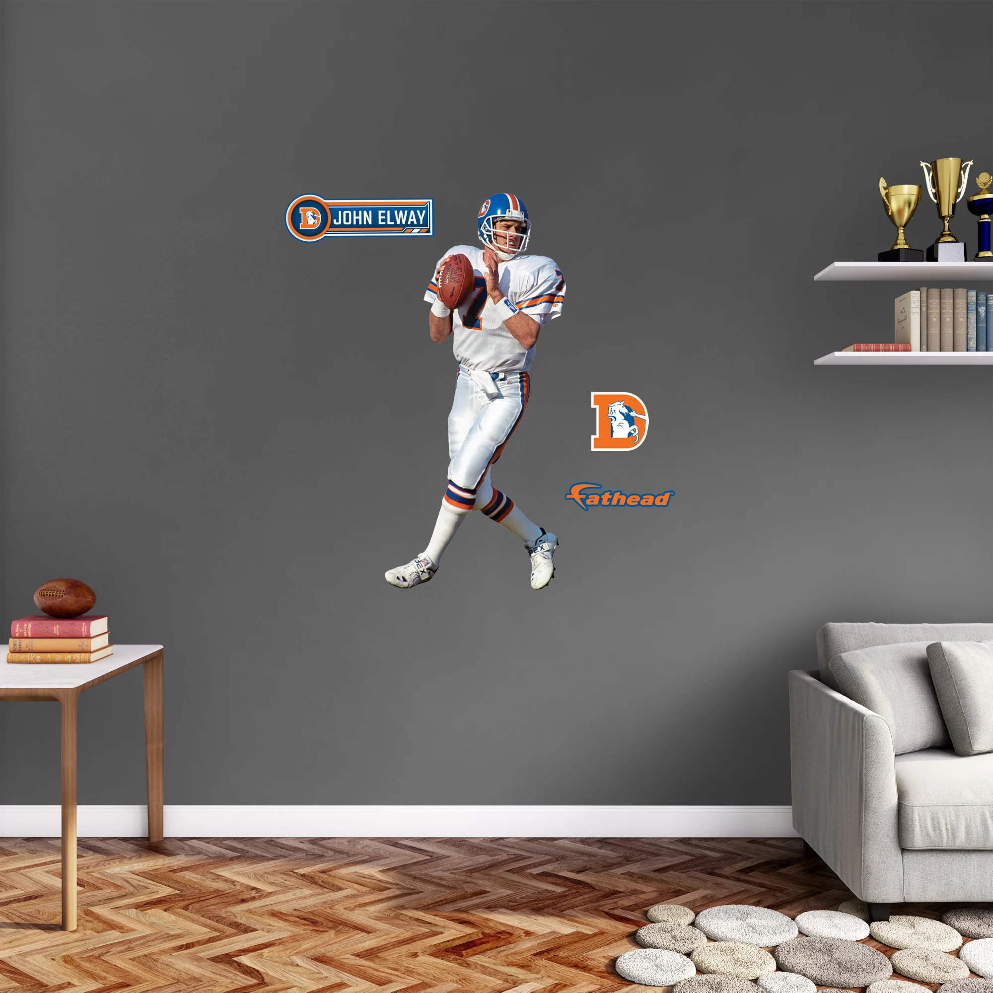John Elway - RealBig Throwback Legend Collection - Official NFL - Denver Broncos - Reusable Vinyl Wall Decals - Image 6