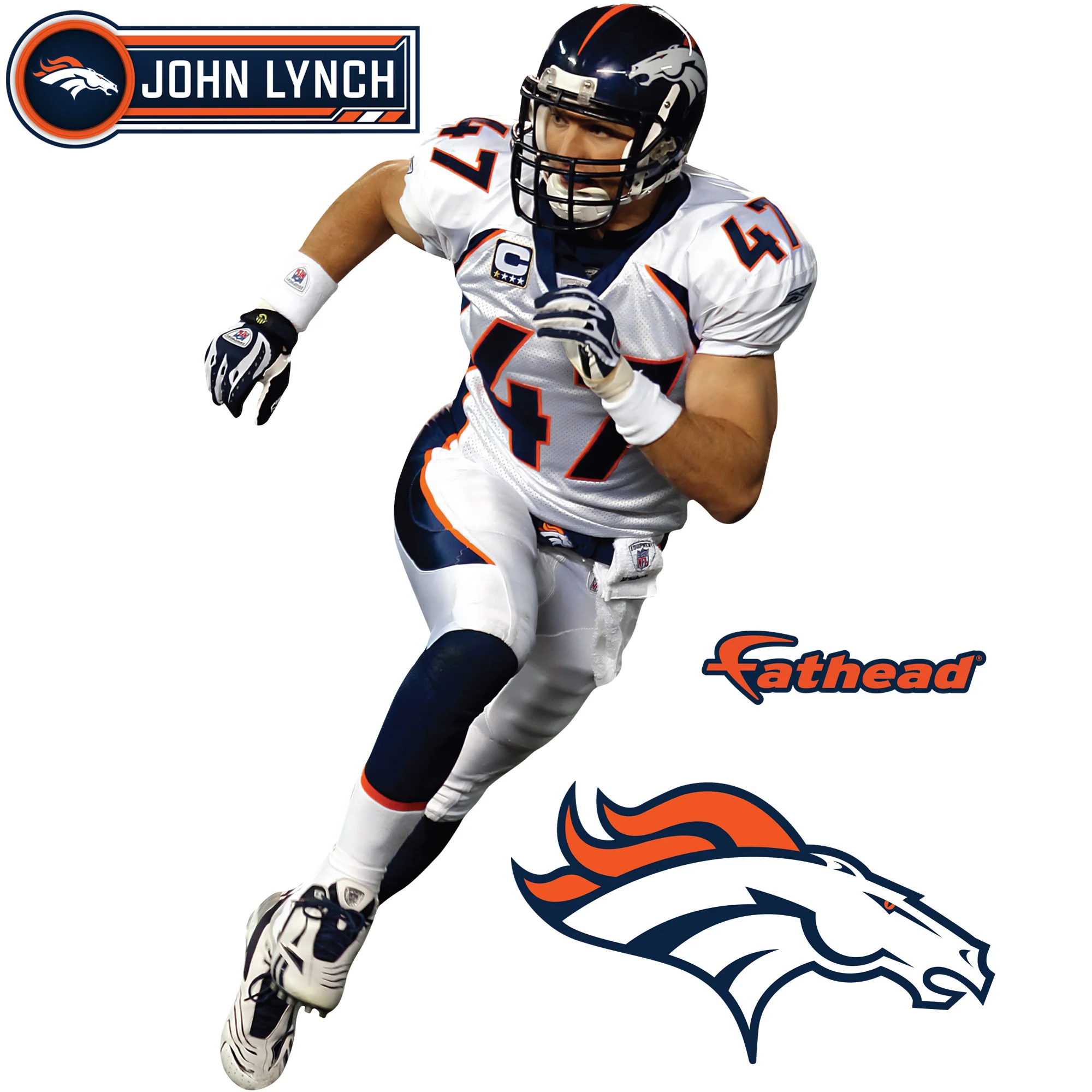 John Lynch - RealBig Legend Collection - Official NFL - Denver Broncos - Reusable Vinyl Wall Decals - Image 7