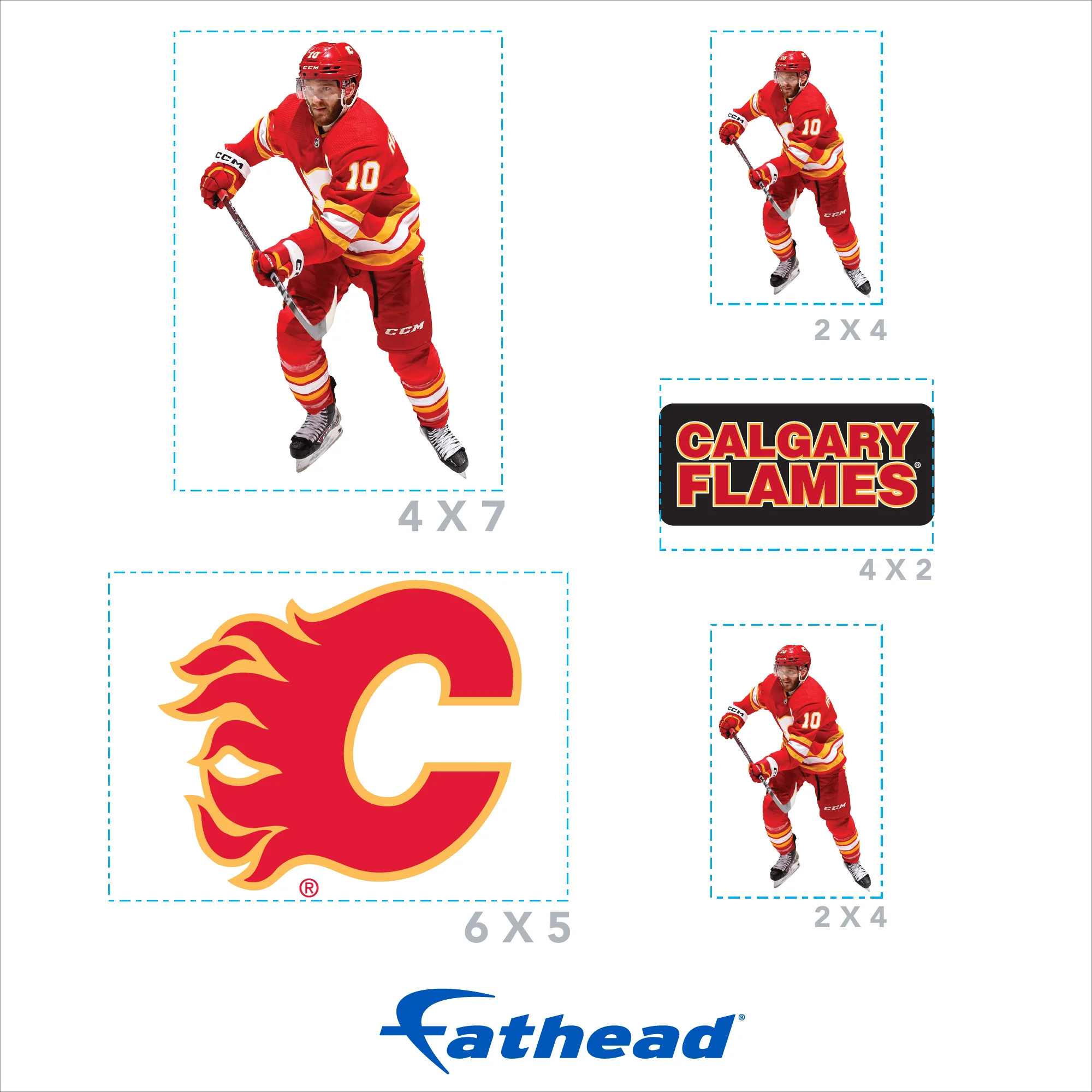 Jonathan Huberdeau - 5 Minis (Mixed Sizes) - Official NHL - Calgary Flames - Reusable Vinyl Decals - Image 4