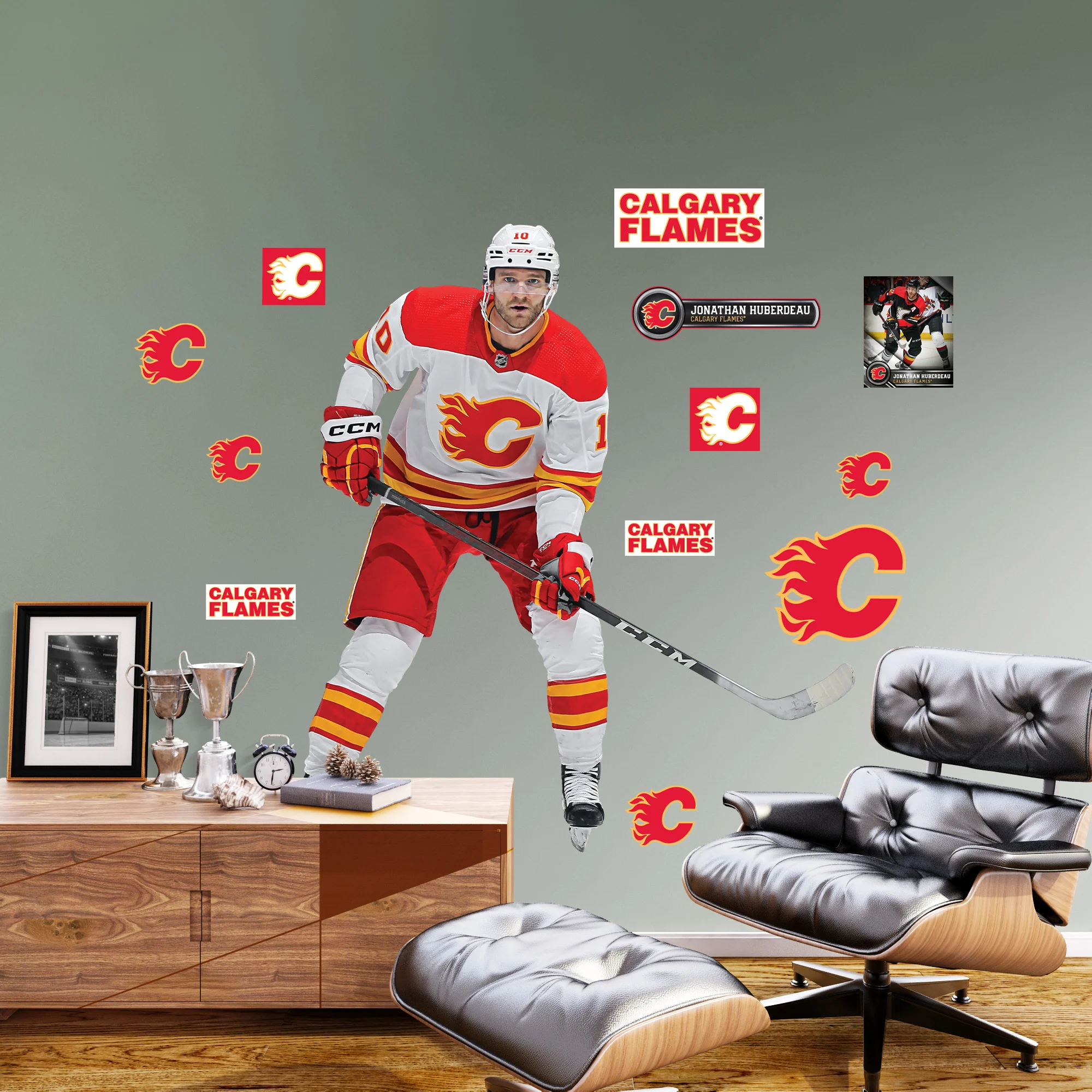Jonathan Huberdeau - RealBig Collection - Official NHL - Calgary Flames - Reusable Vinyl Wall Decals - Image 2