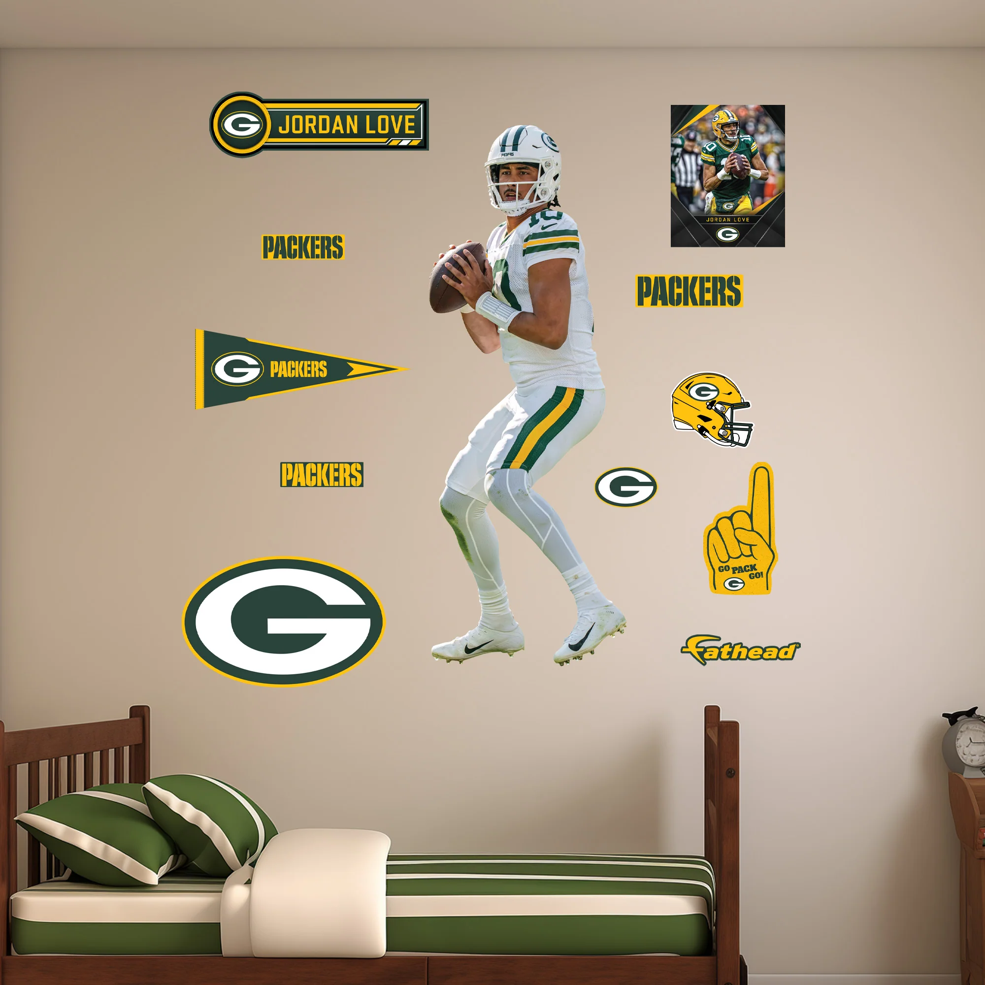 Jordan Love - RealBig Winter Warning Collection - Official NFL - Green Bay Packers - Reusable Vinyl Wall Decals - Image 3