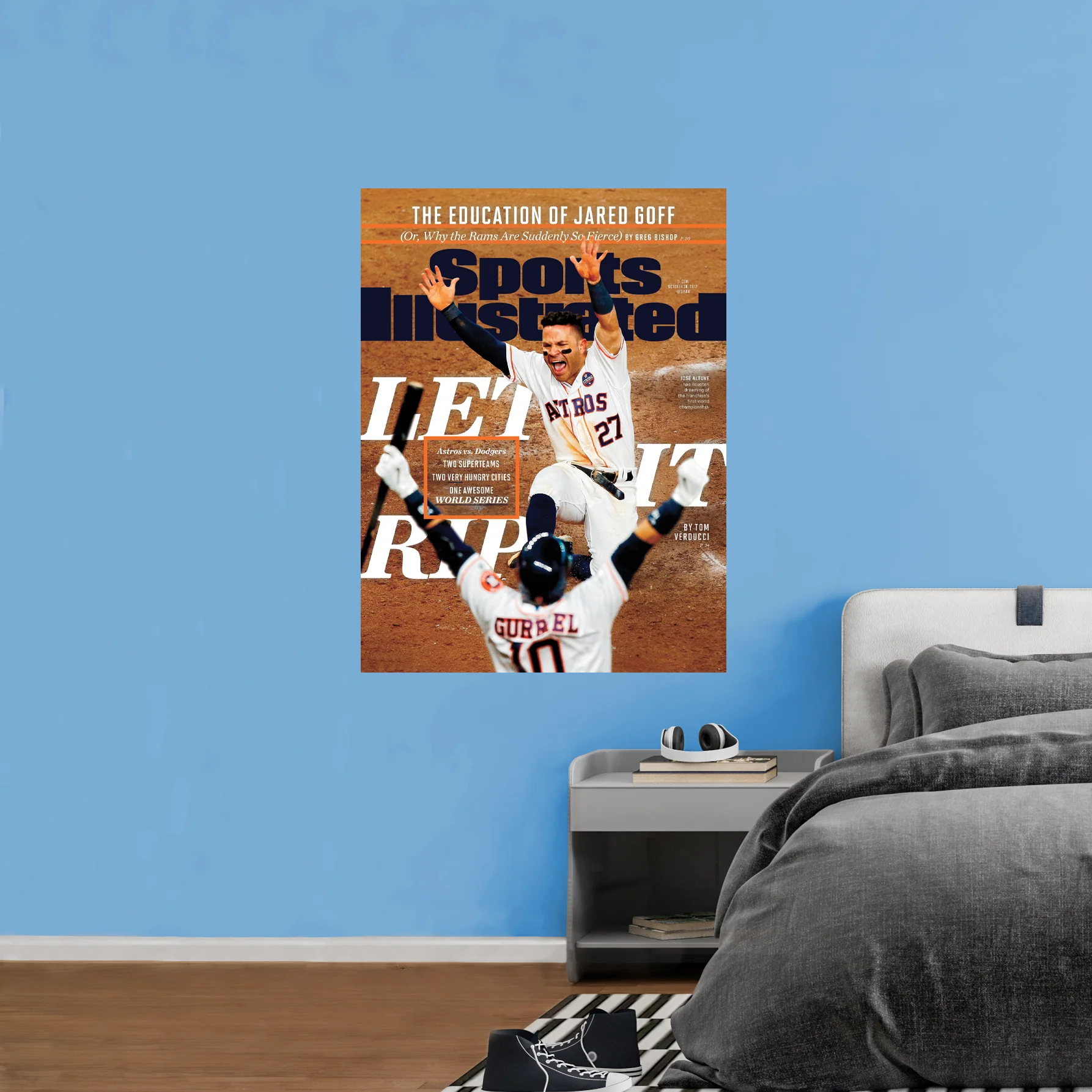 José Altuve and Yuli Gurriel - October 2017 Sports Illustrated Cover - Peel & Stick Poster - Official MLB - Houston Astros - Reusable Vinyl Wall Decal - Image 2