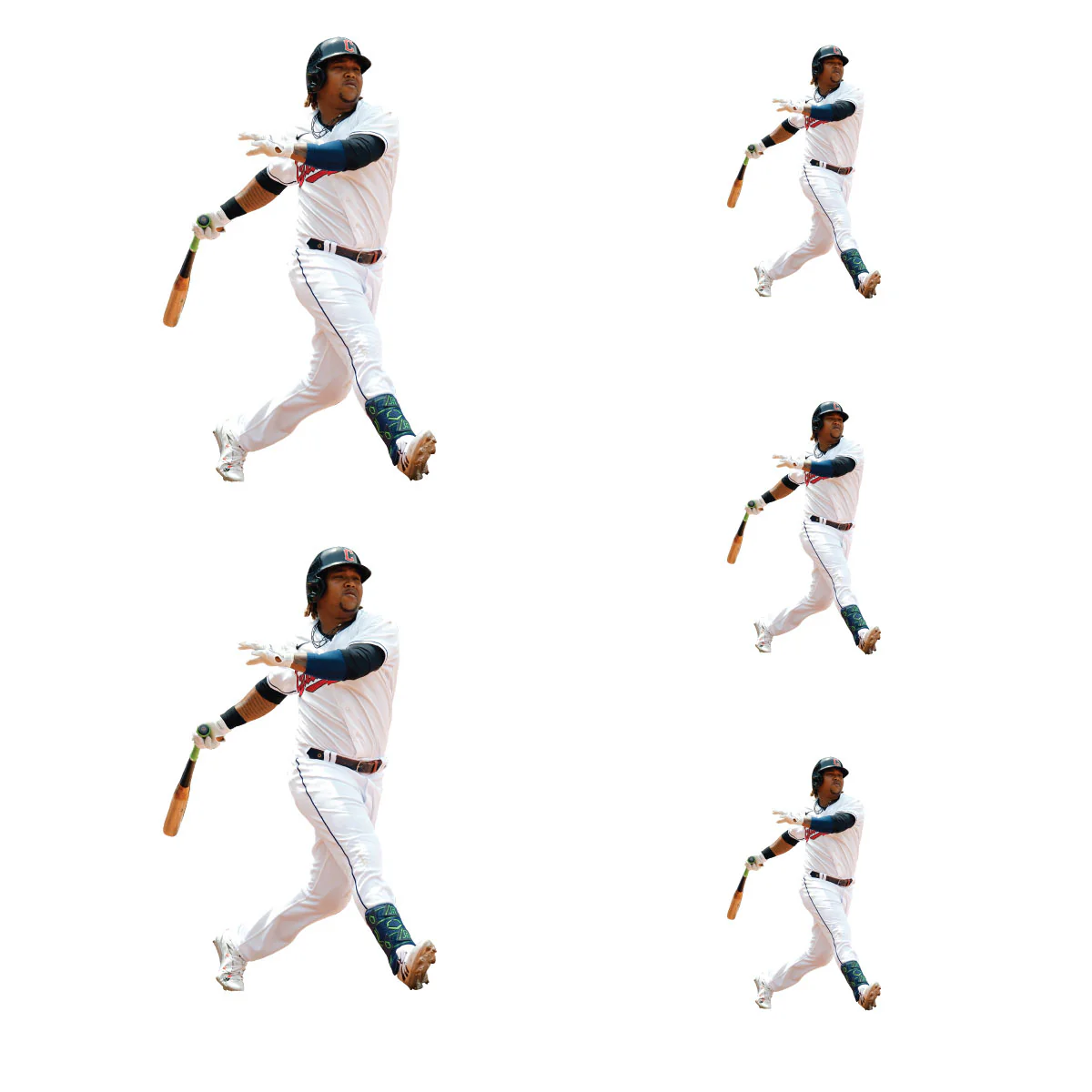 José Ramírez - 5 Player Minis (Mixed Sizes) - Official MLB - Cleveland Guardians - Reusable Vinyl Decals - Image 3