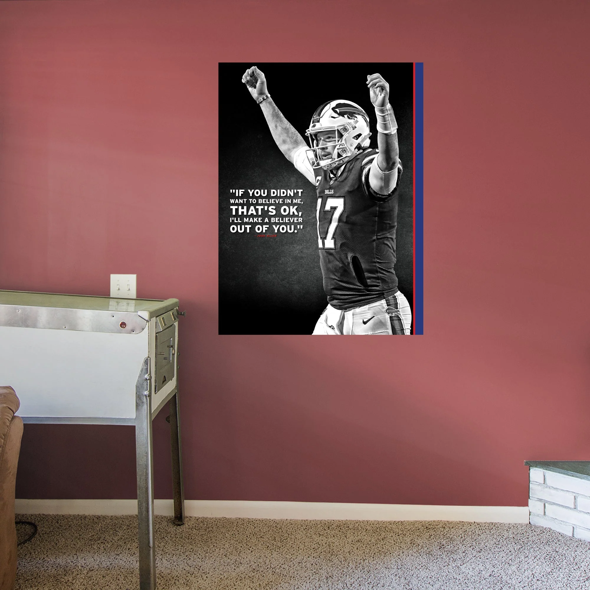 Josh Allen - Inspirational - Peel & Stick Poster - Official NFL - Buffalo Bills - Reusable Vinyl Wall Decal #1 - Image 2