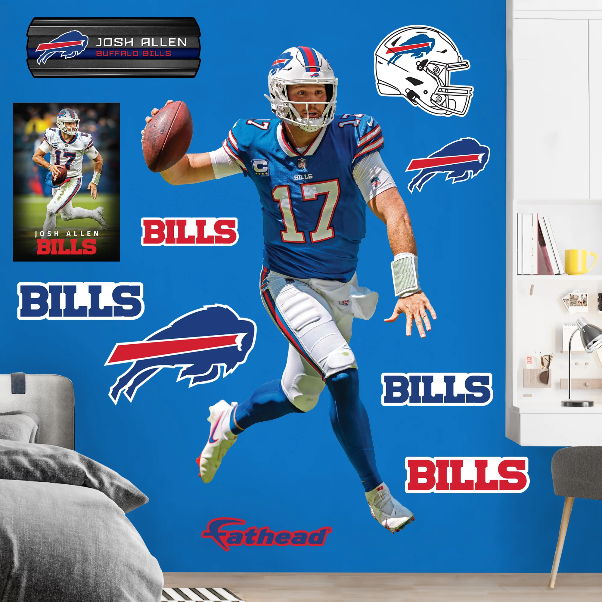 Josh Allen - RealBig Collection - Official NFL - Buffalo Bills - Reusable Vinyl Wall Decals #3 - Image 3