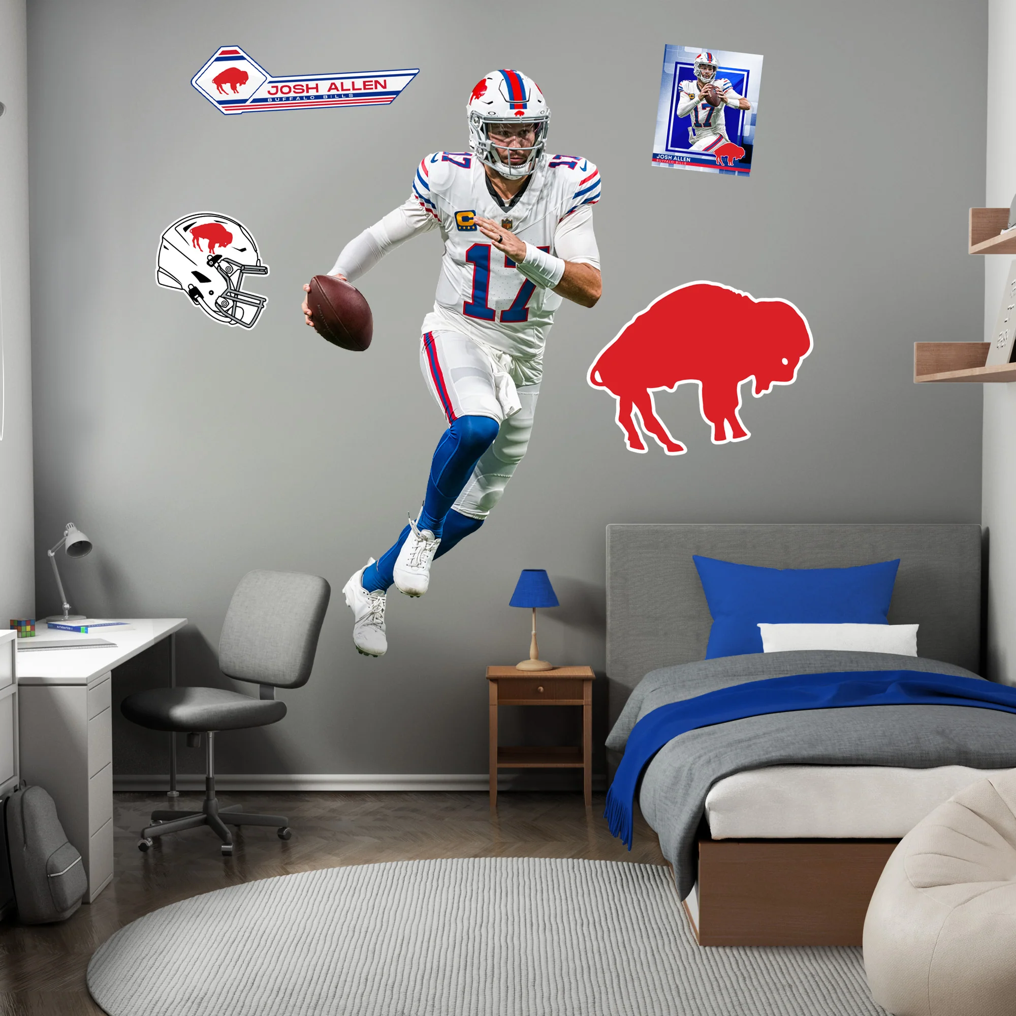Josh Allen - RealBig Throwback Collection - Official NFL - Buffalo Bills - Reusable Vinyl Wall Decals