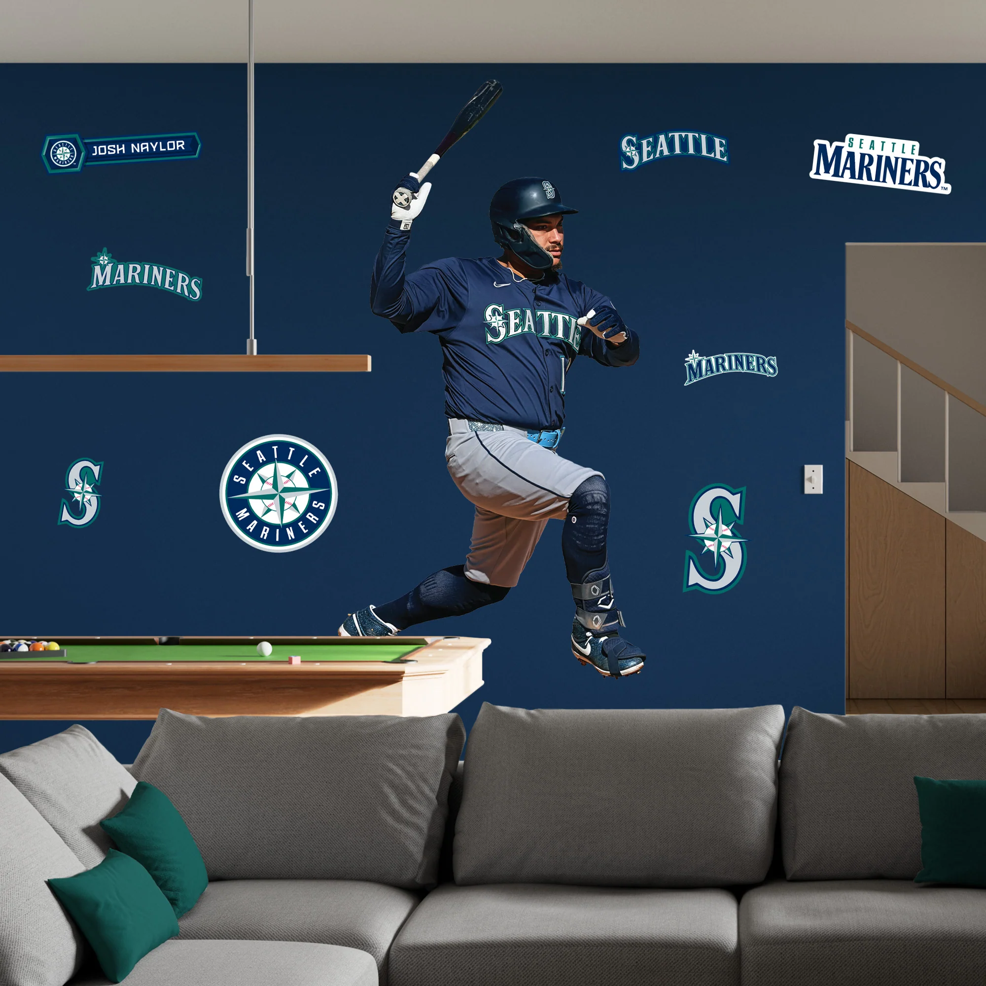 Josh Naylor - RealBig Collection - Official MLB - Seattle Mariners - Reusable Vinyl Wall Decals - Image 3
