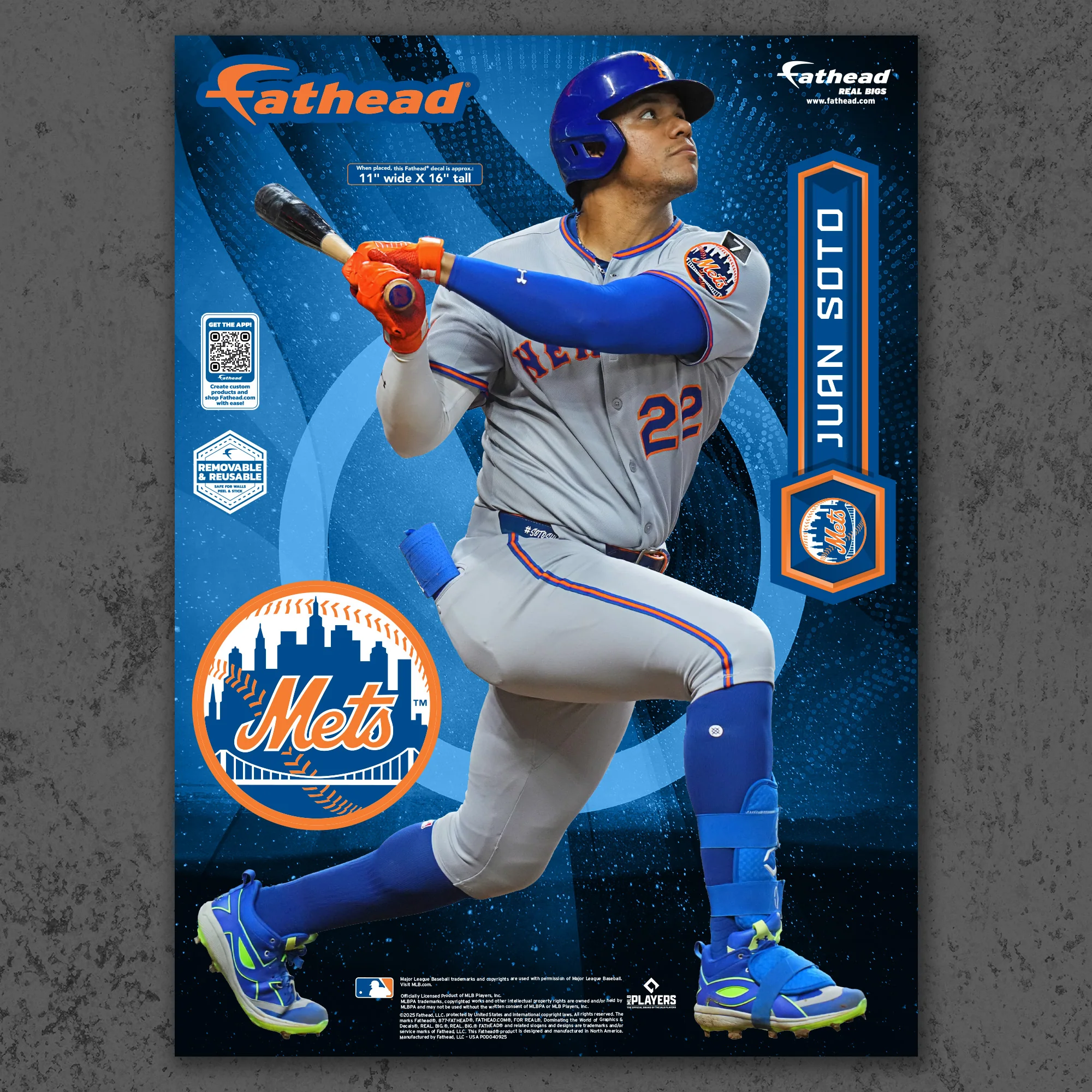 Juan Soto - RealBig Collection - Official MLB - New York Mets - Reusable Vinyl Wall Decals - Image 7