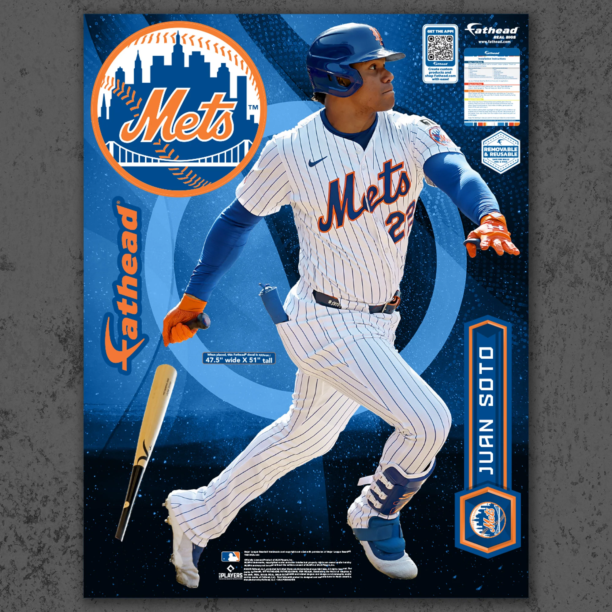 Juan Soto - RealBig Home Collection - Official MLB - New York Mets - Reusable Vinyl Wall Decals - Image 5