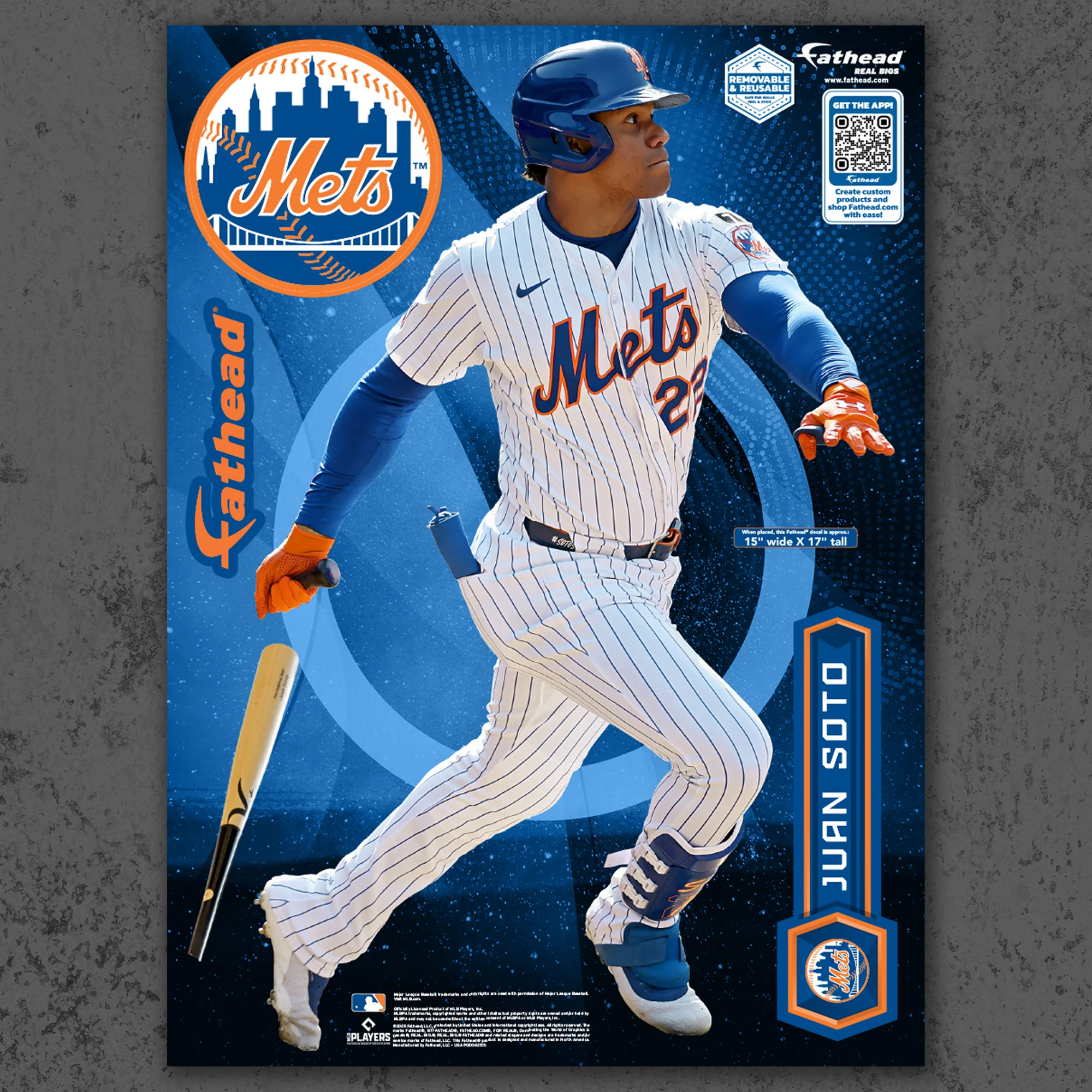 Juan Soto - RealBig Home Collection - Official MLB - New York Mets - Reusable Vinyl Wall Decals - Image 7