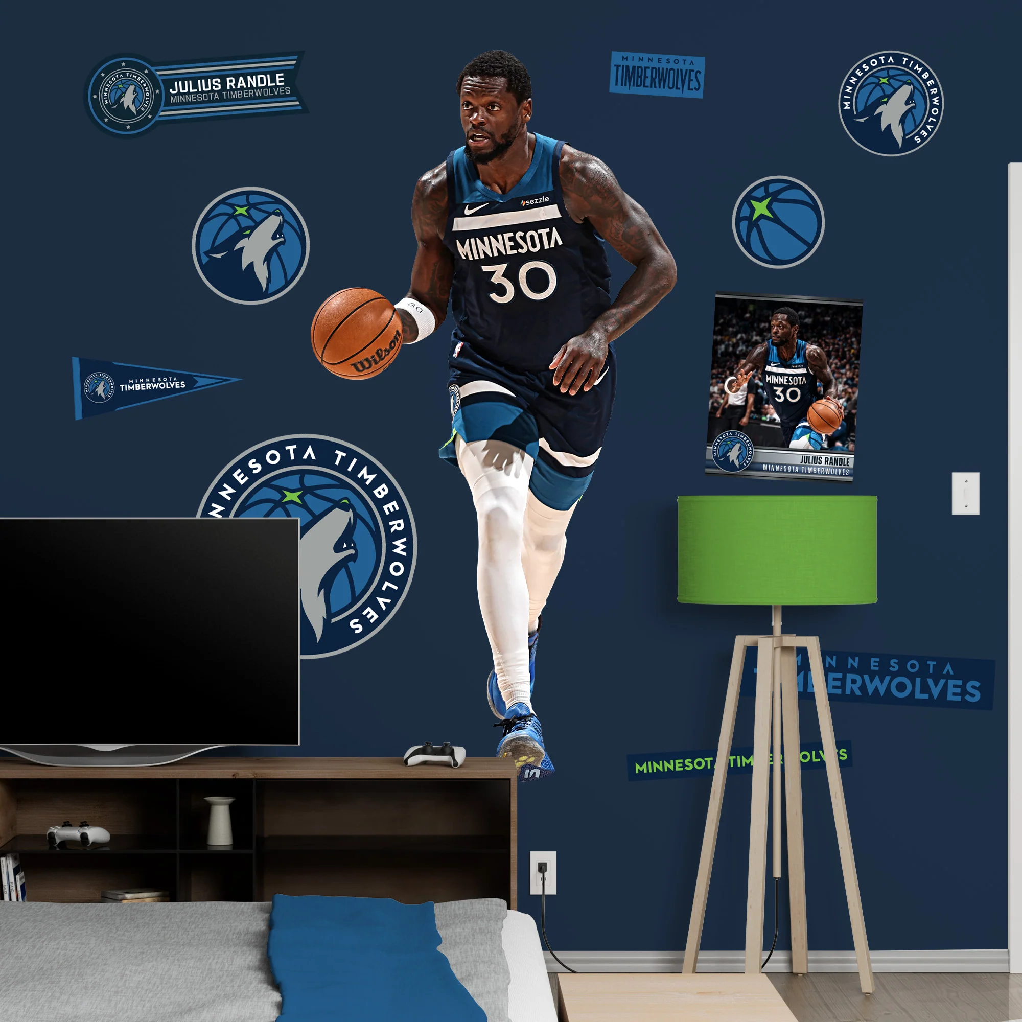 Julius Randle - RealBig Collection - Official NBA - Minnesota Timberwolves - Reusable Vinyl Wall Decals - Image 3