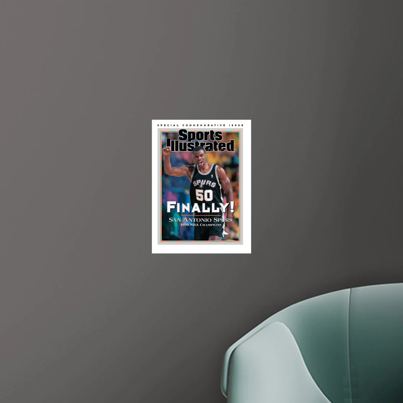 July 1999 Champions Commemorative Sports Illustrated Cover - Peel & Stick Poster - Official NBA - San Antonio Spurs - Reusable Vinyl Wall Decal - Image 5