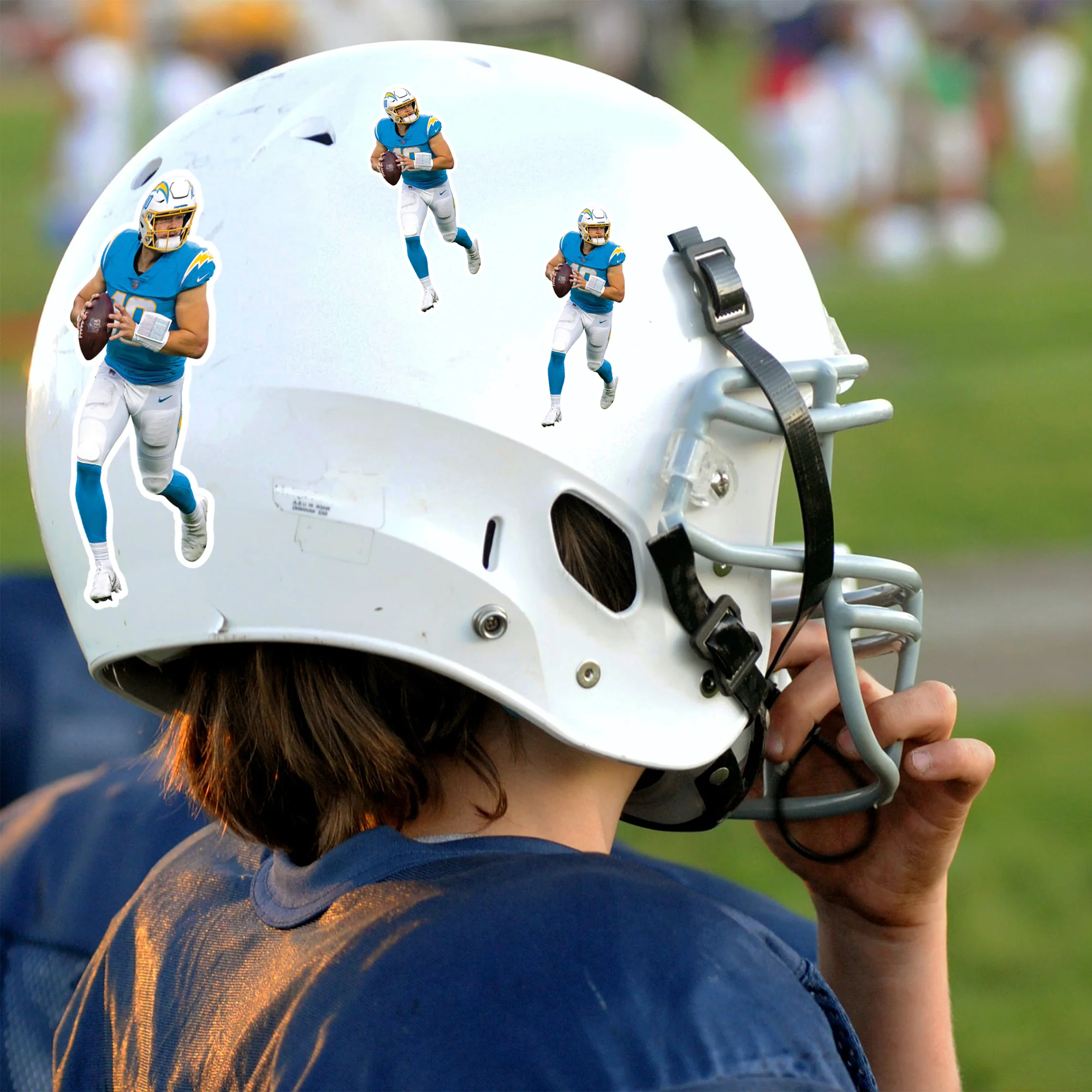 Justin Herbert - 5 Player Minis (Mixed Sizes) - Official NFL - Los Angeles Chargers - Reusable Vinyl Decals - Image 2